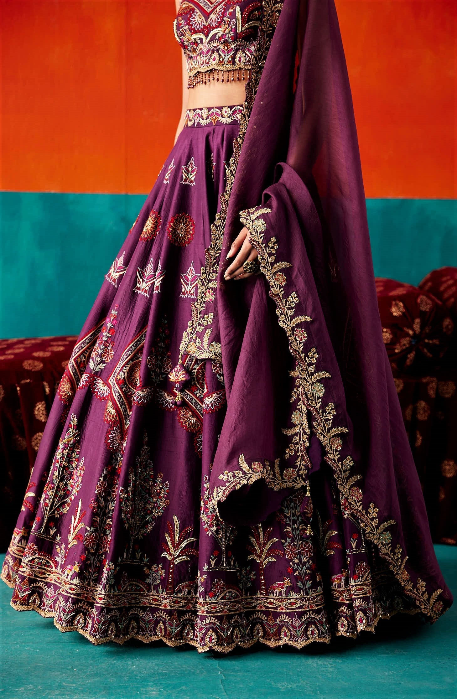 Dark Purple Lehenga Set