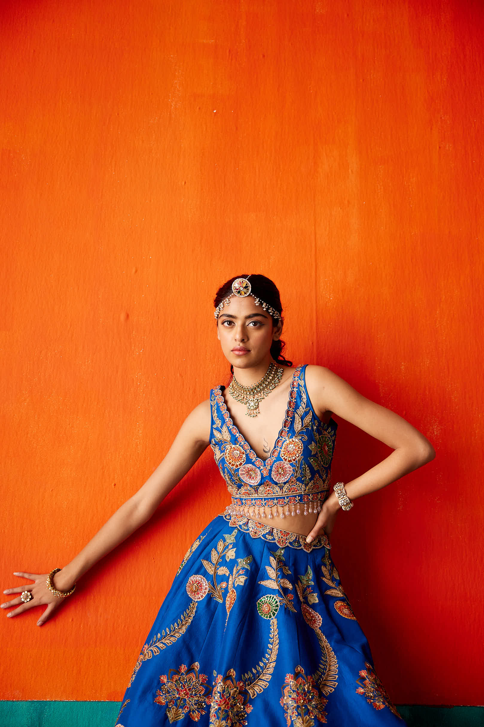 Electric Blue Lehenga Set