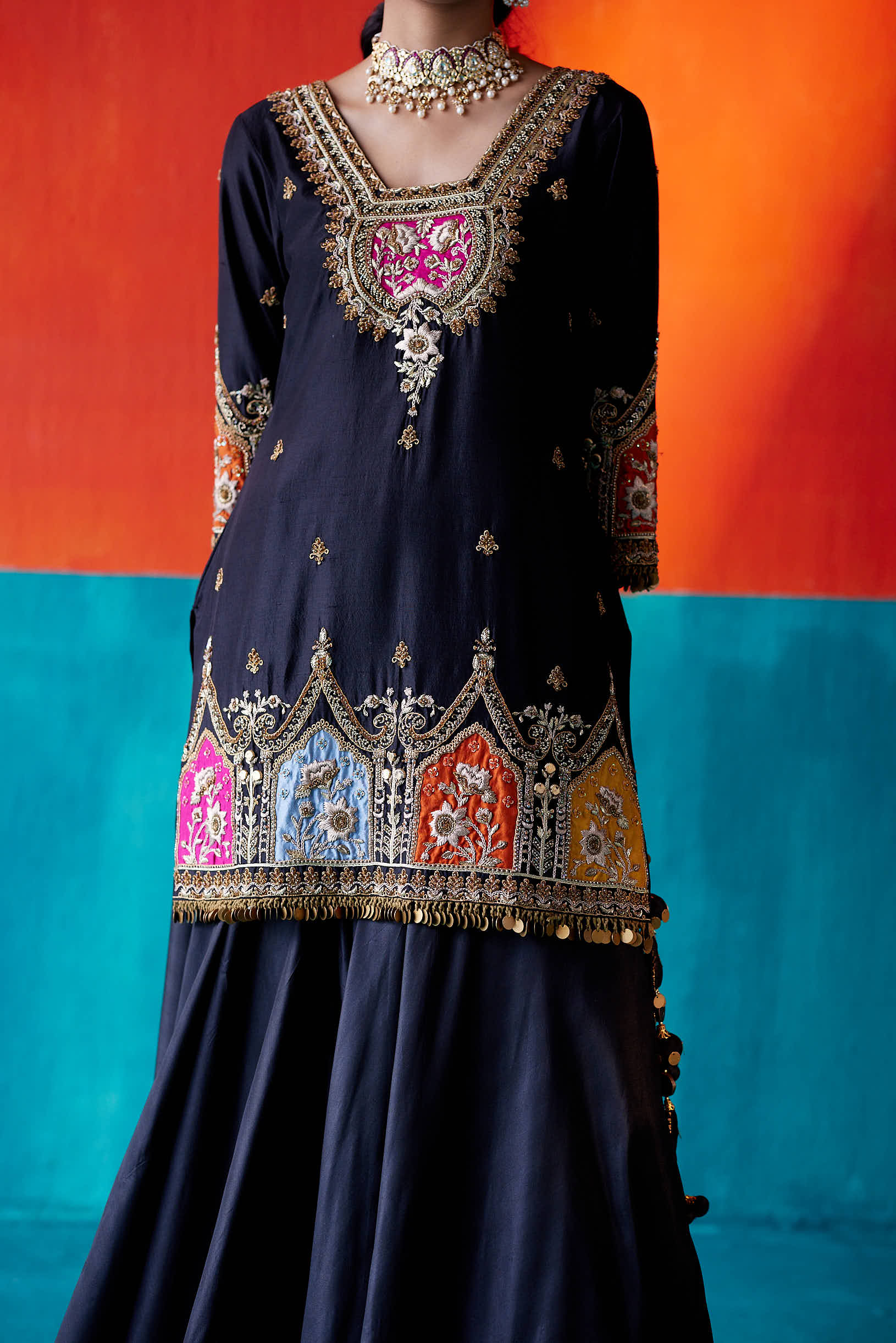 Black Sharara Set