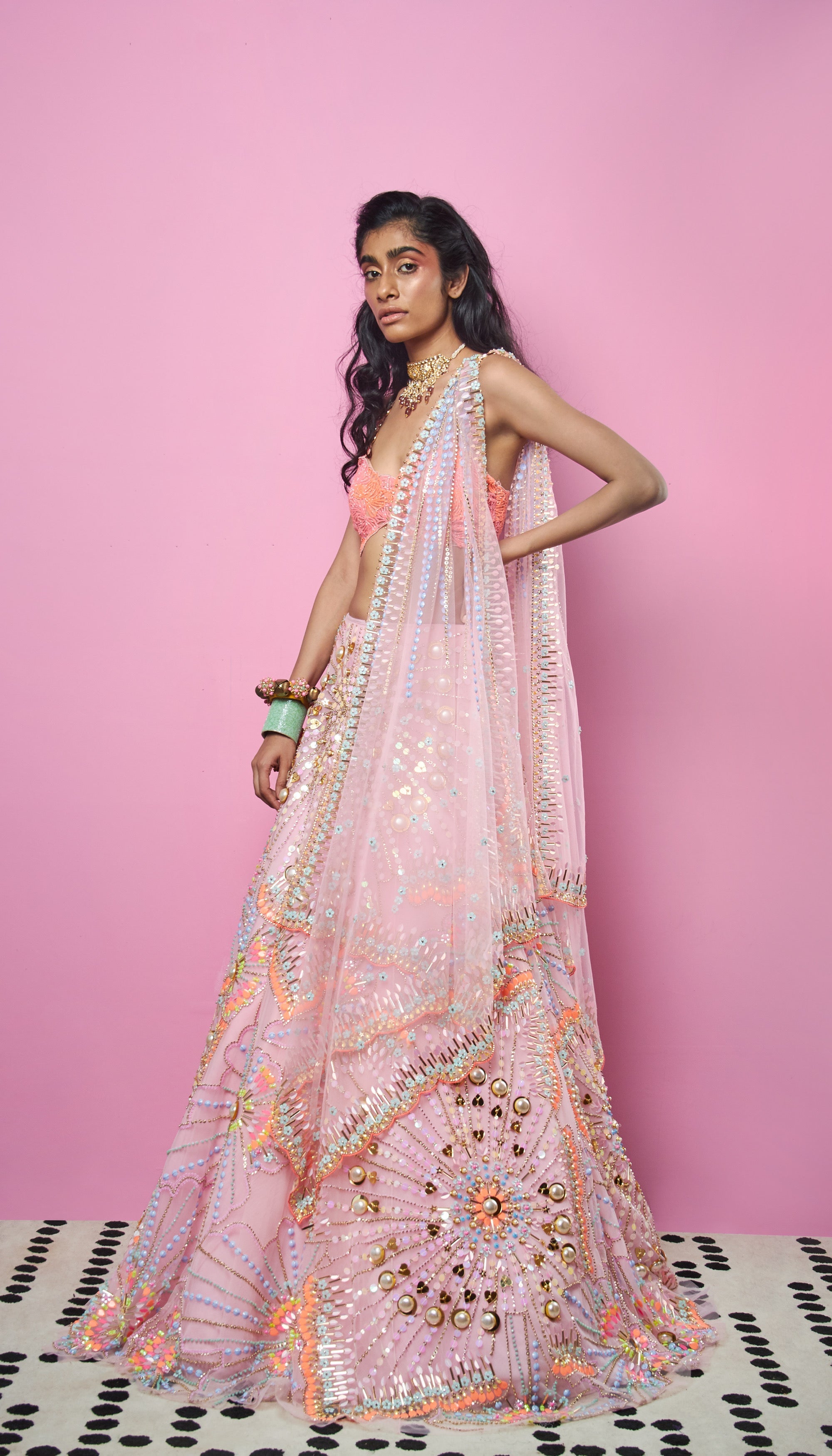 Into The Light - Pink Embellished Lehenga Set