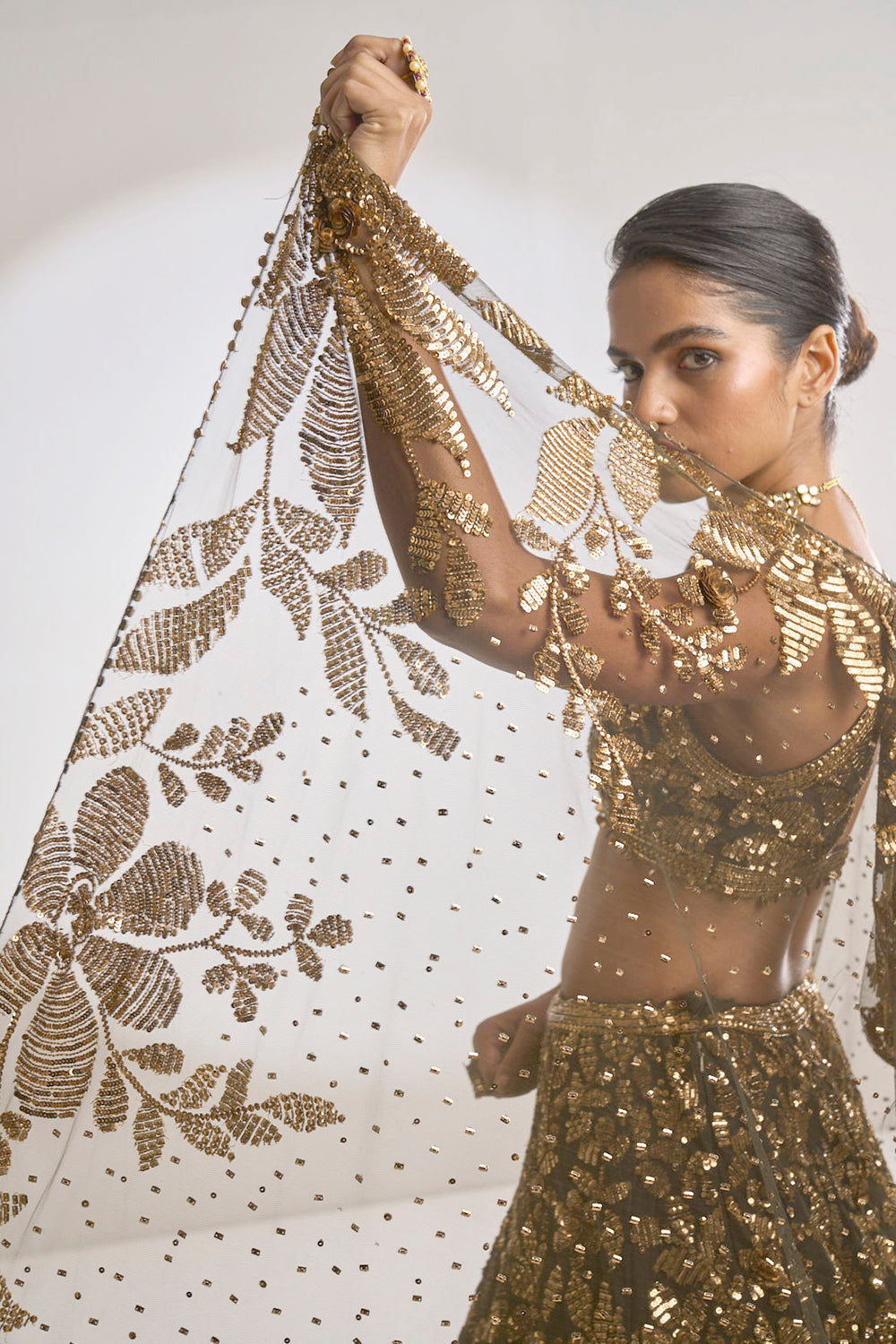 Gold Leaf Lehenga Set