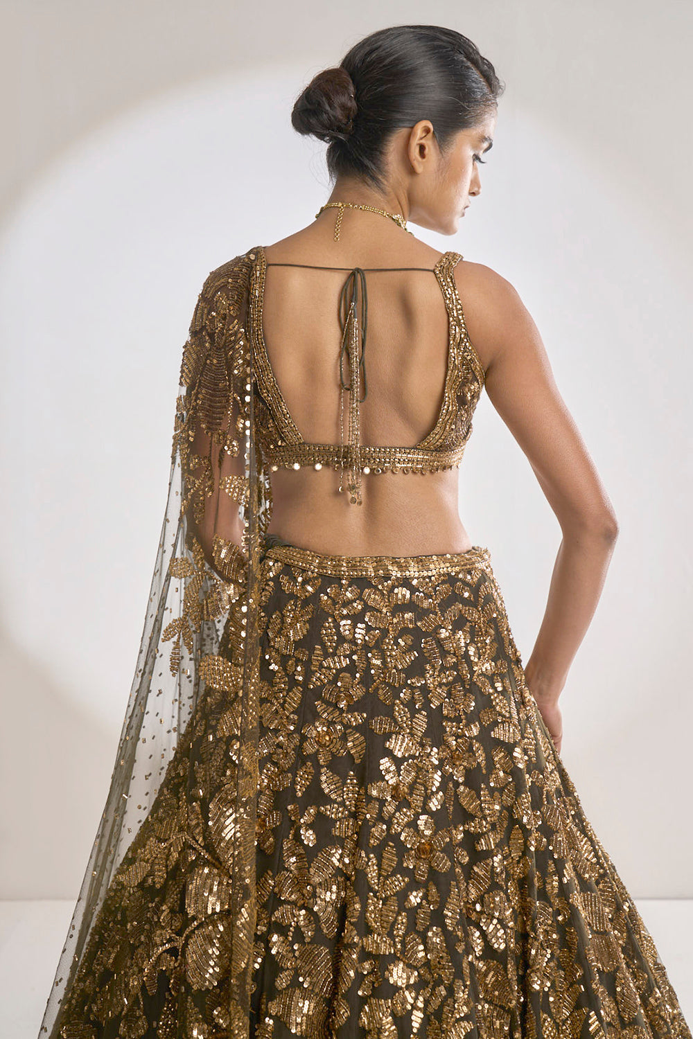 Gold Leaf Lehenga Set