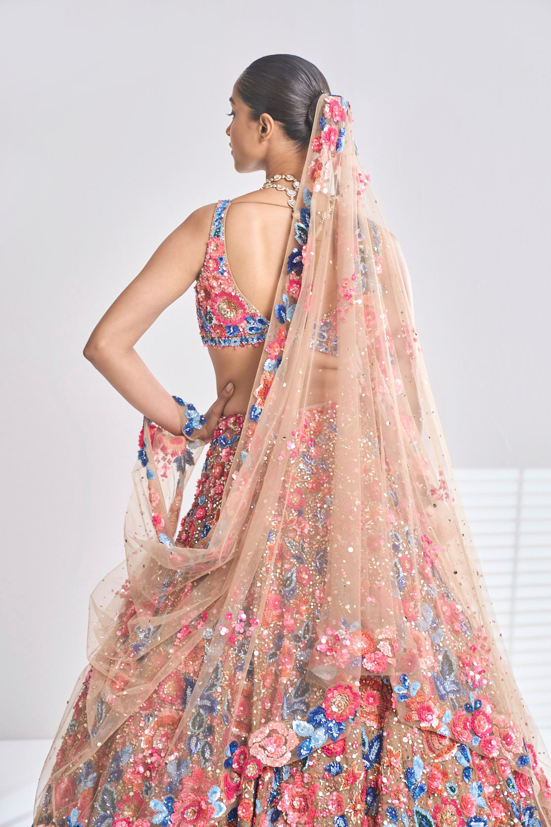 Caramel Floral Lehenga Set