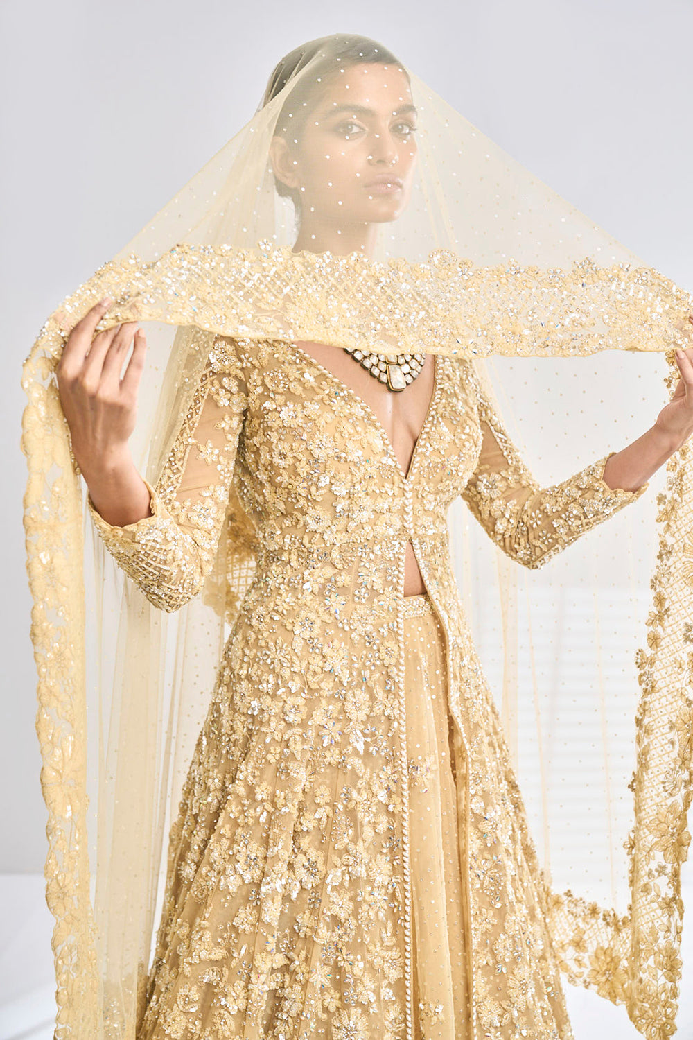 Gold Jacket Lehenga Set