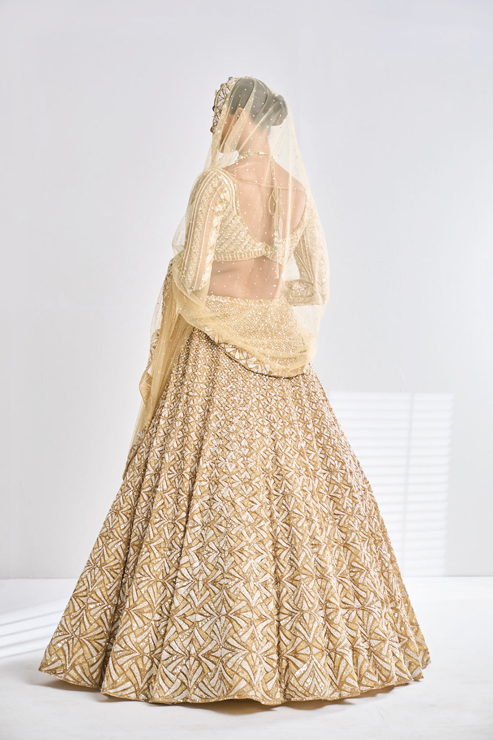 Gold Sequin Lehenga Set