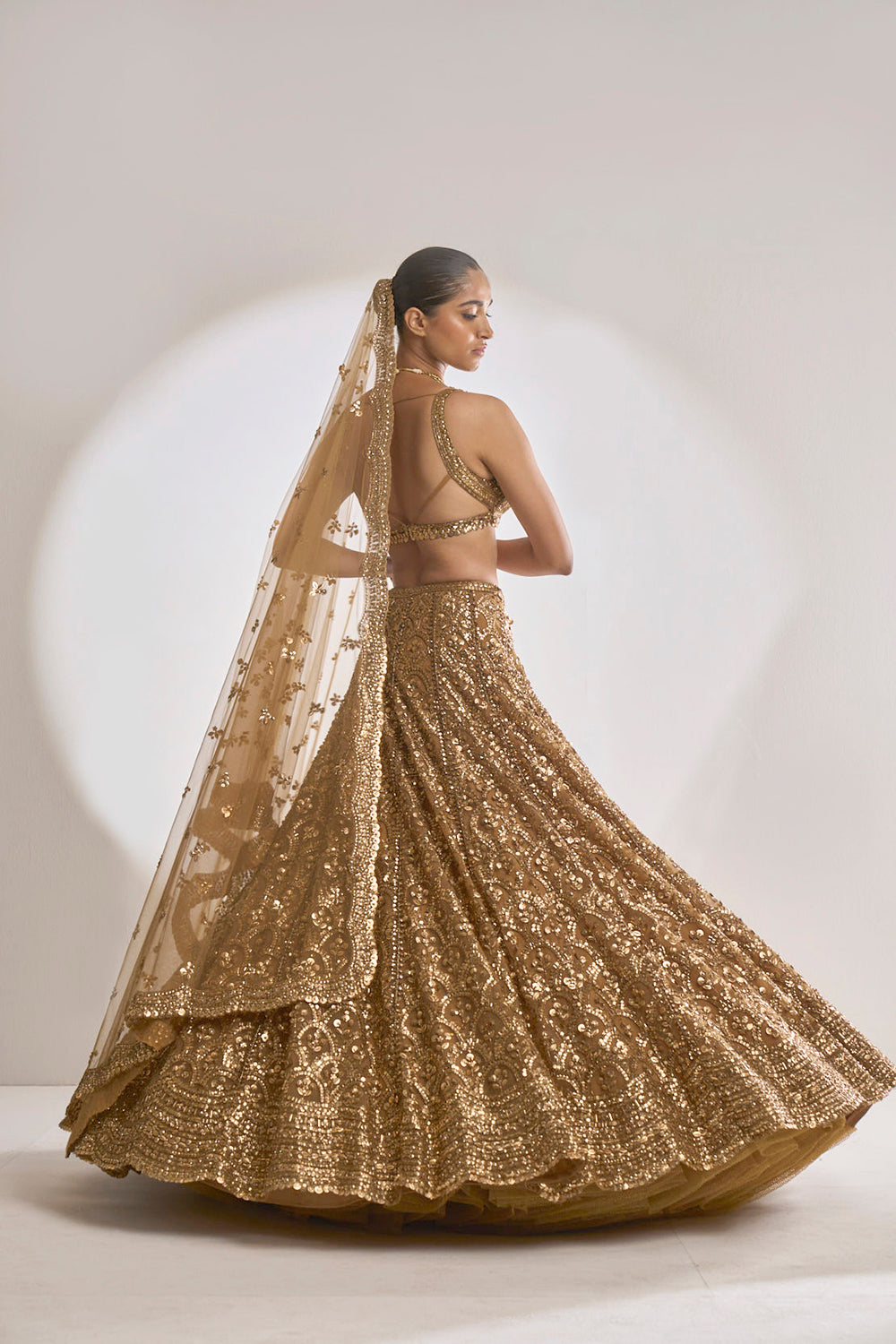 Copper Sequin Lehenga Set