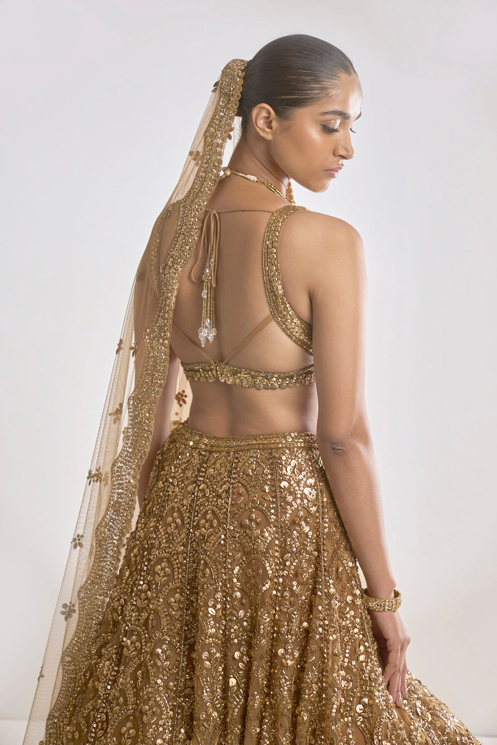 Copper Sequin Lehenga Set