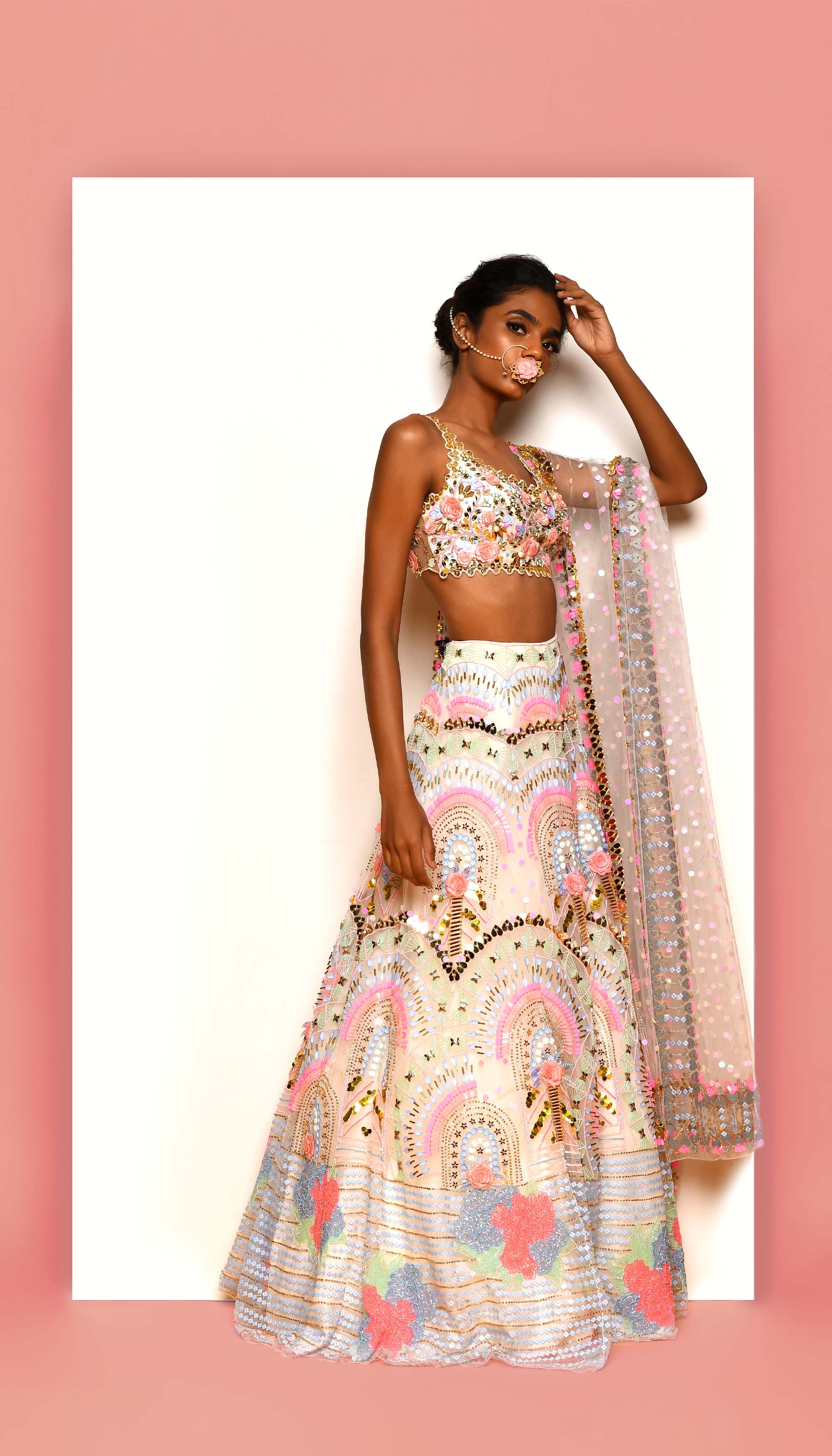 Daisy Dove - Ivory Embellished Full Lehenga Set