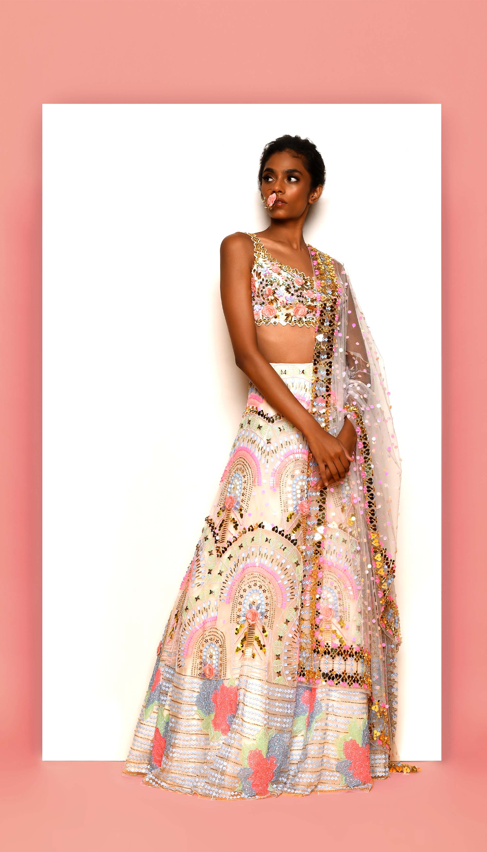 Daisy Dove - Ivory Embellished Full Lehenga Set