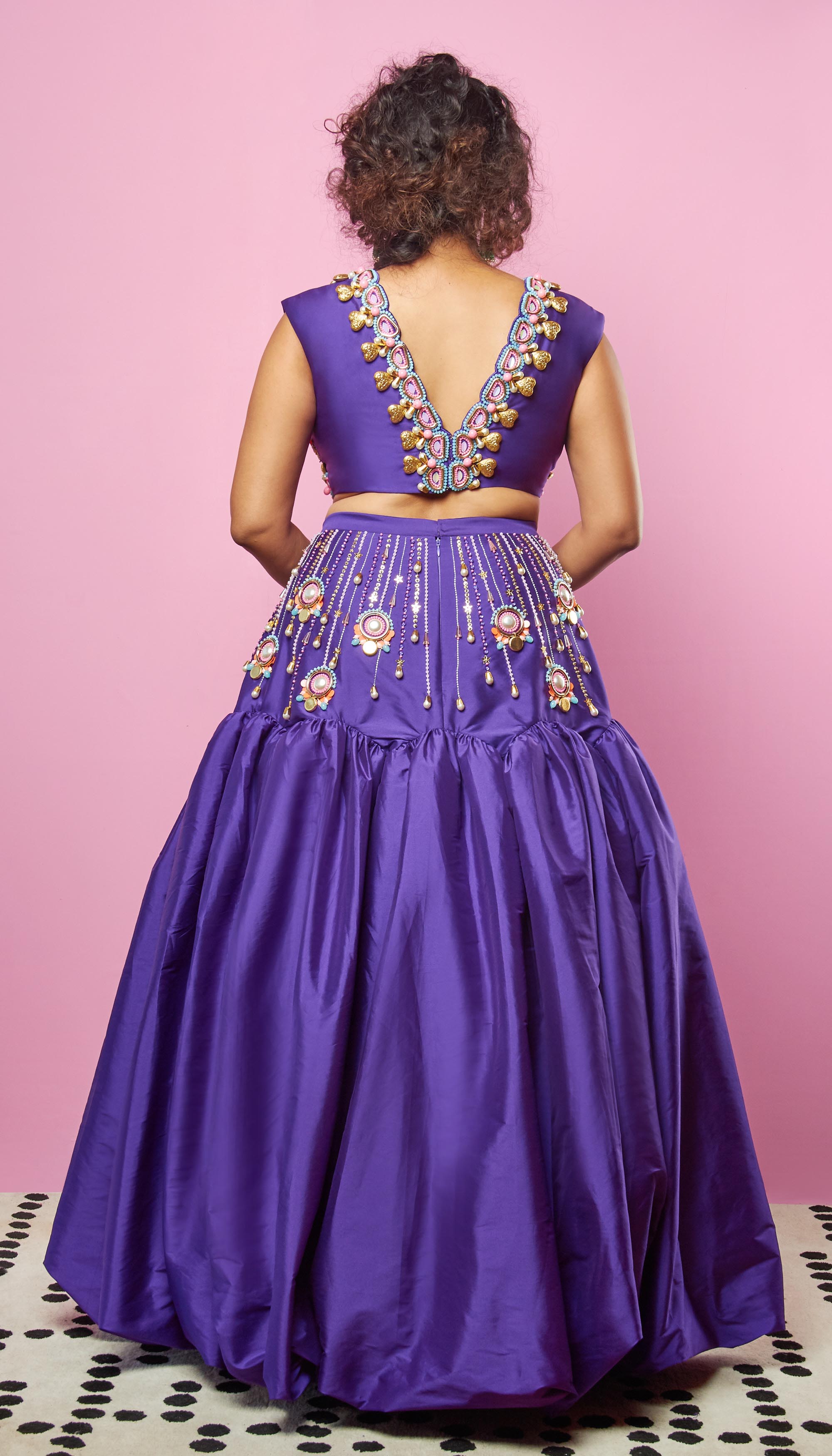 Don't Ask, Don't Tell - Violet Embellished Full Lehenga Set