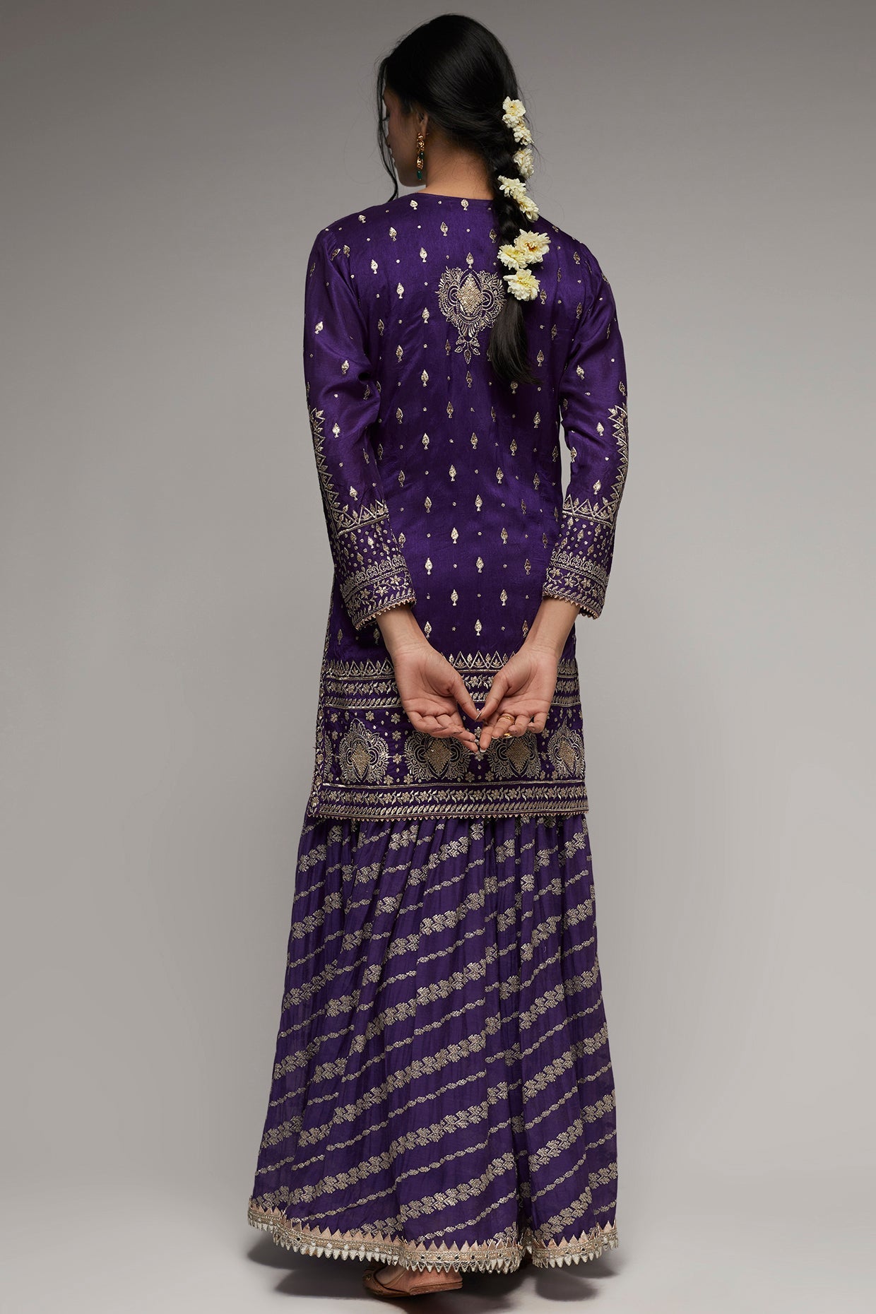 Rati Short Kurta With Jamdani Garara Set