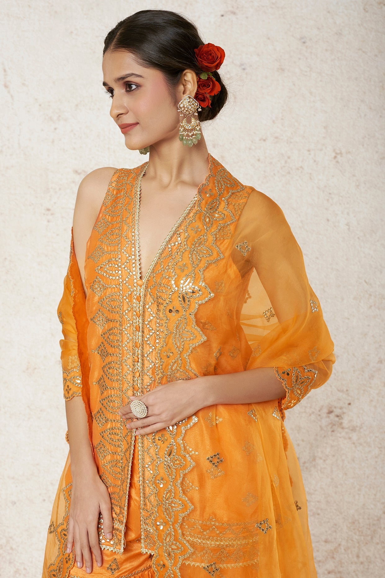 Rakhi Seeveless Kurta With Sharara And Dupatta