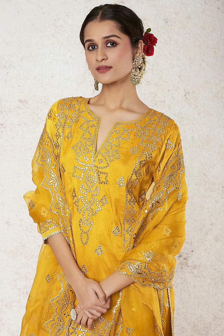 Twisha Sharara Set Mustard