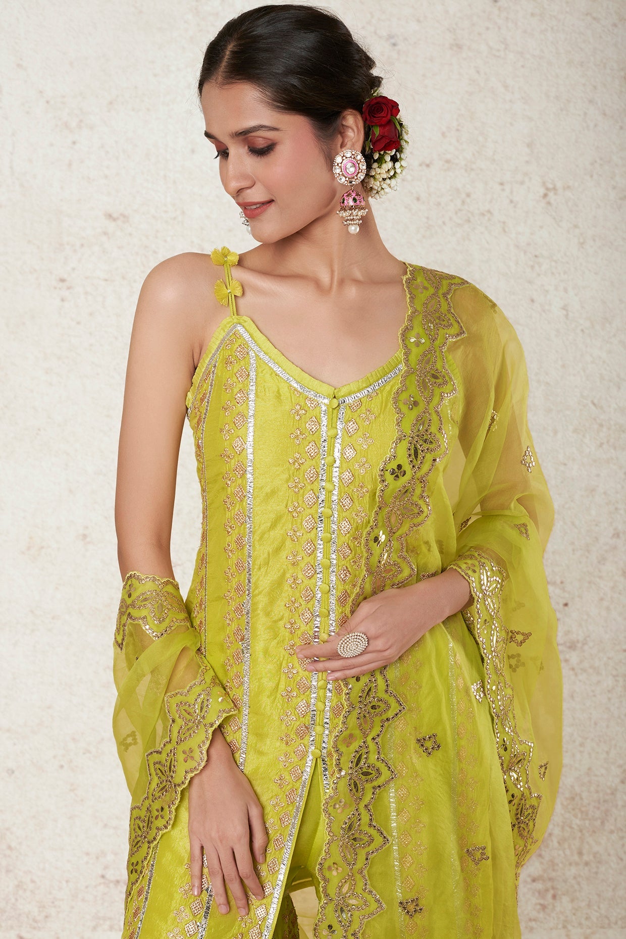 Kayra Fo Kurta With Sharara And Dupatta