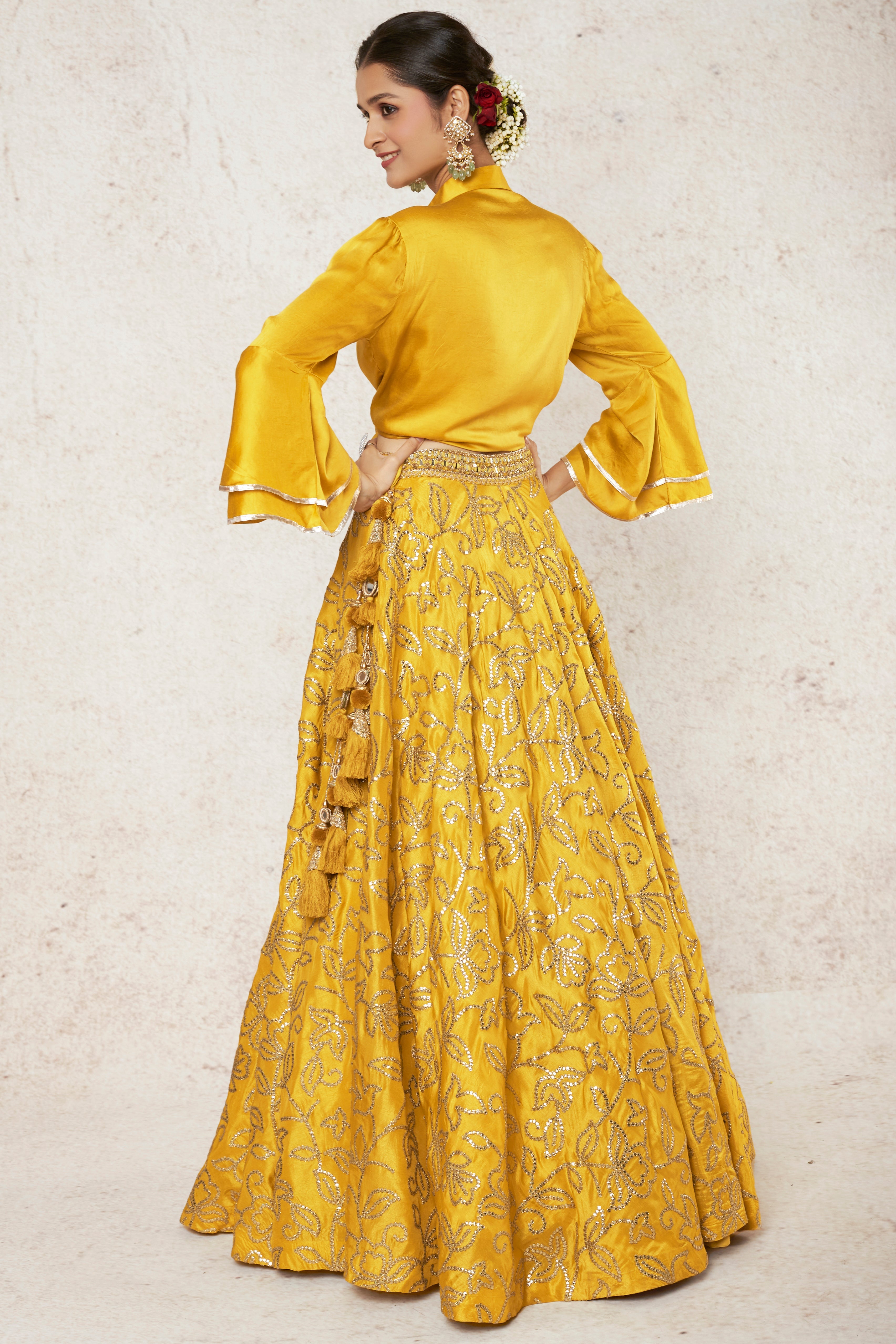 Aqeedat Shirt Top With Victorian Skirt Mustard