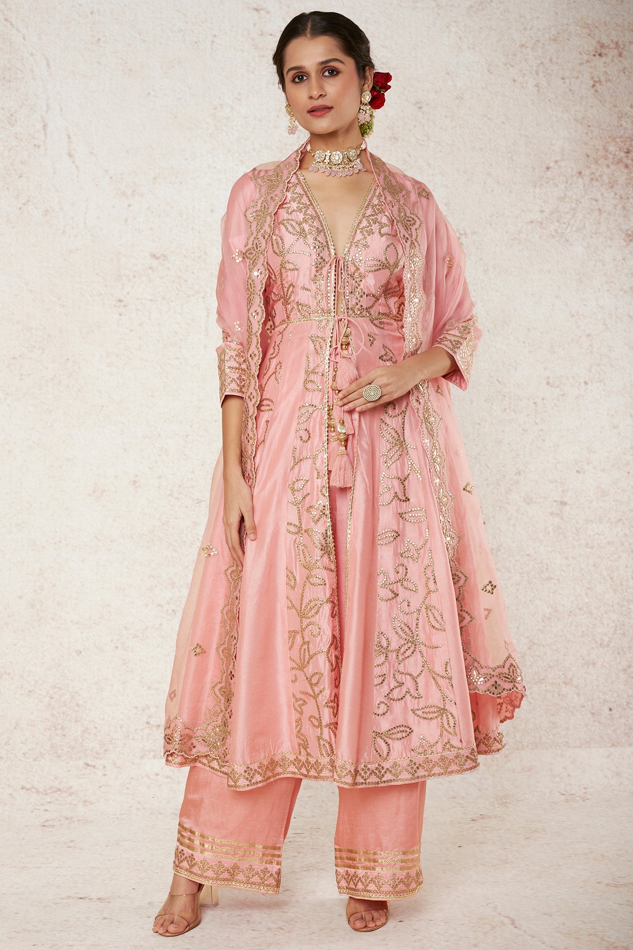 Ishanya Pallazo Set Pink