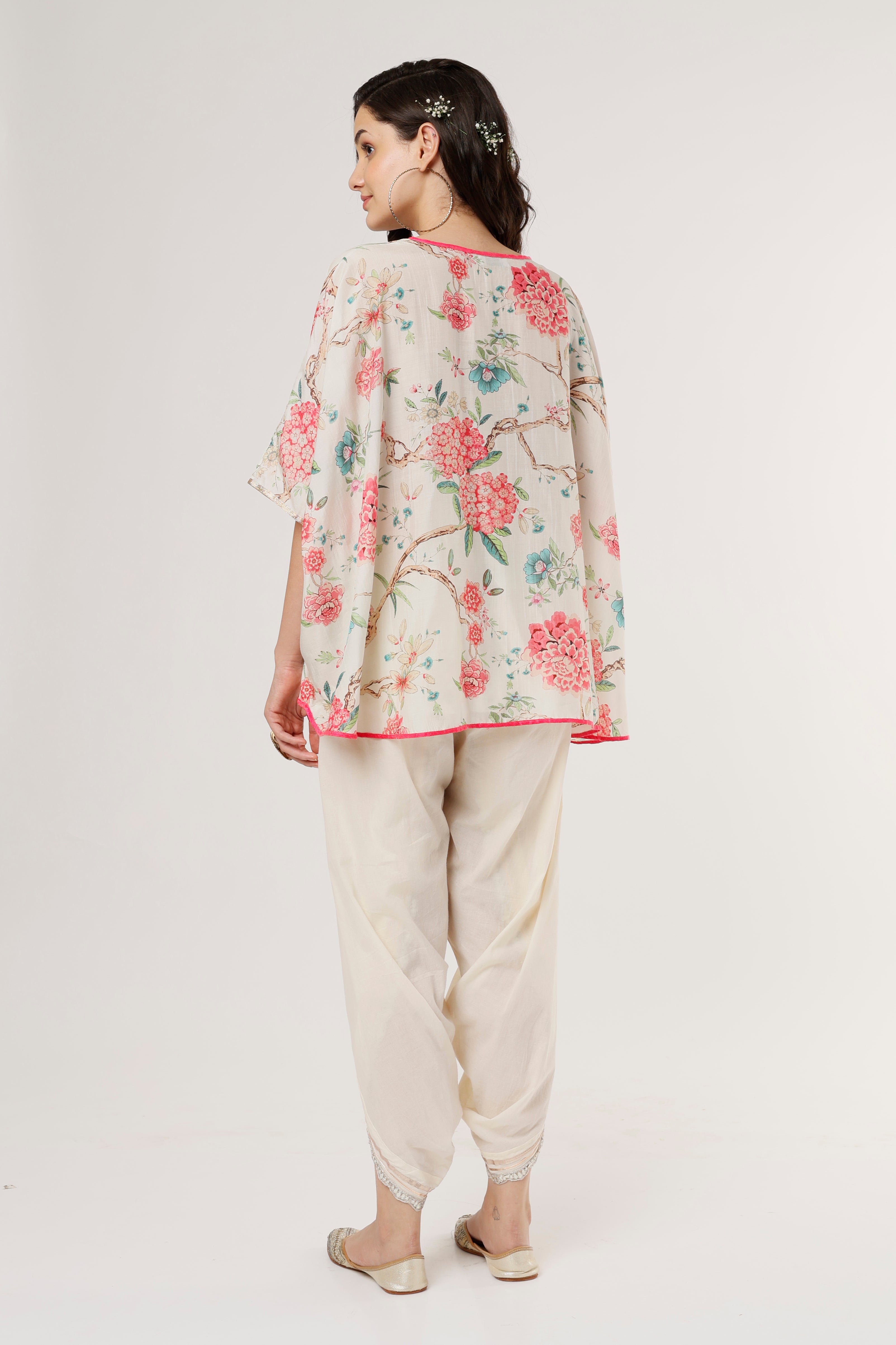 Uma Short Kaftan W Dhoti Eternal Ivory