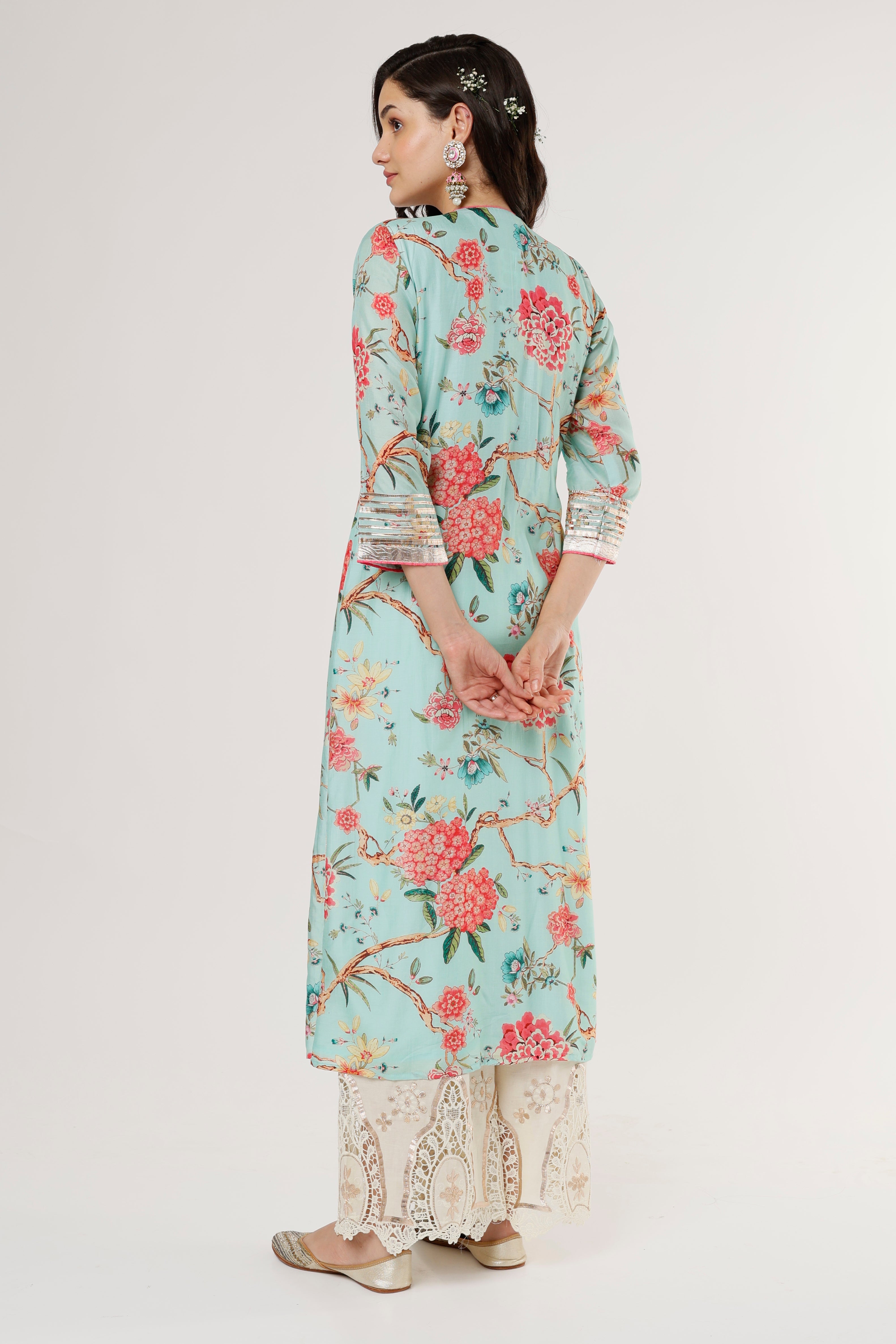 Pansy Long Kurta With Palazzo