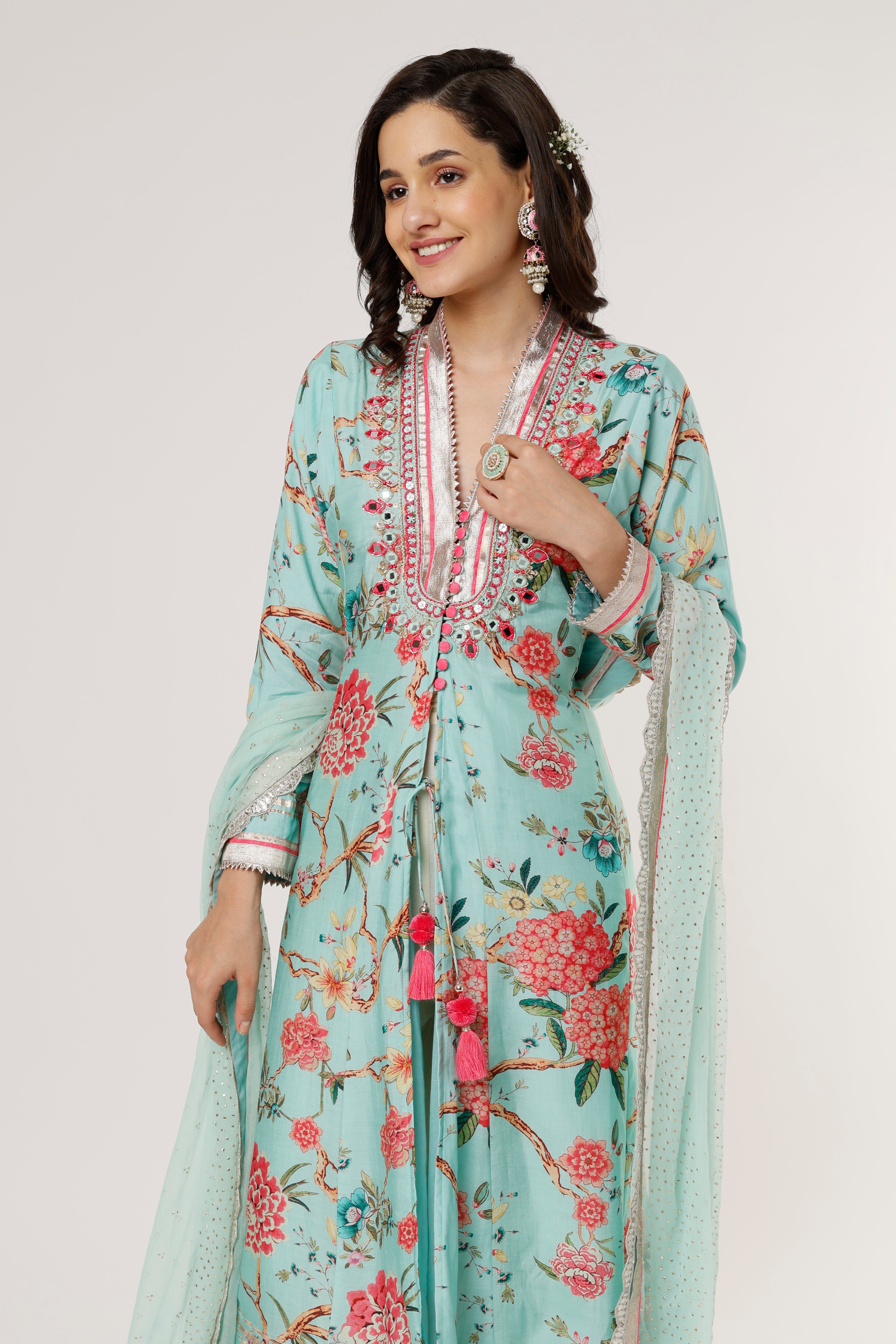 Kawal Jacket Style Kurta With Palazzo