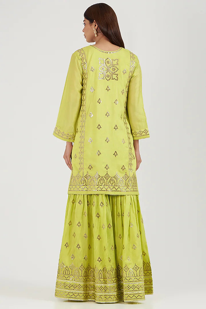 Twisha Sharara Set Lime Green