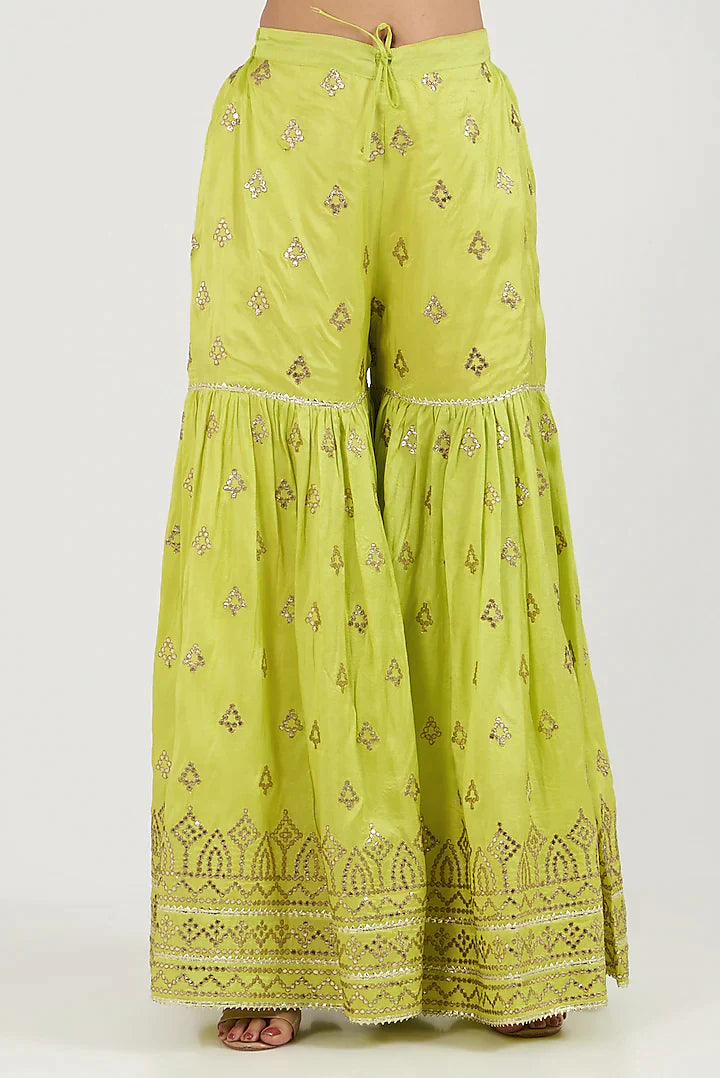 Twisha Sharara Set Lime Green