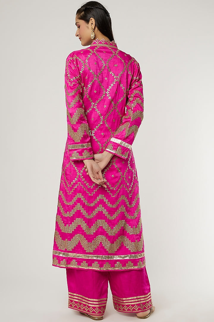 Ishanya Pallazo Set Rani Pink