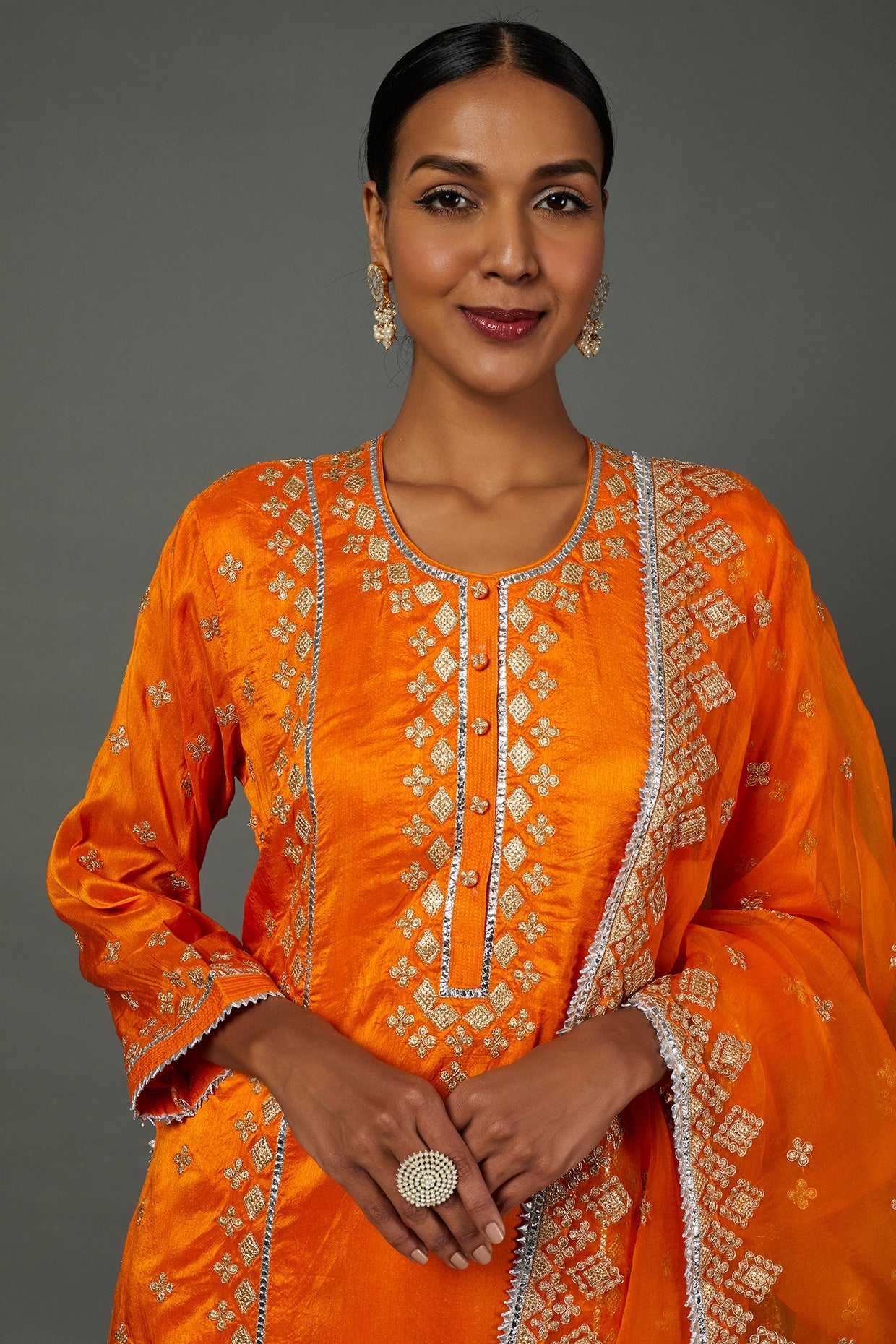 Shiddat Sharara Set Orange