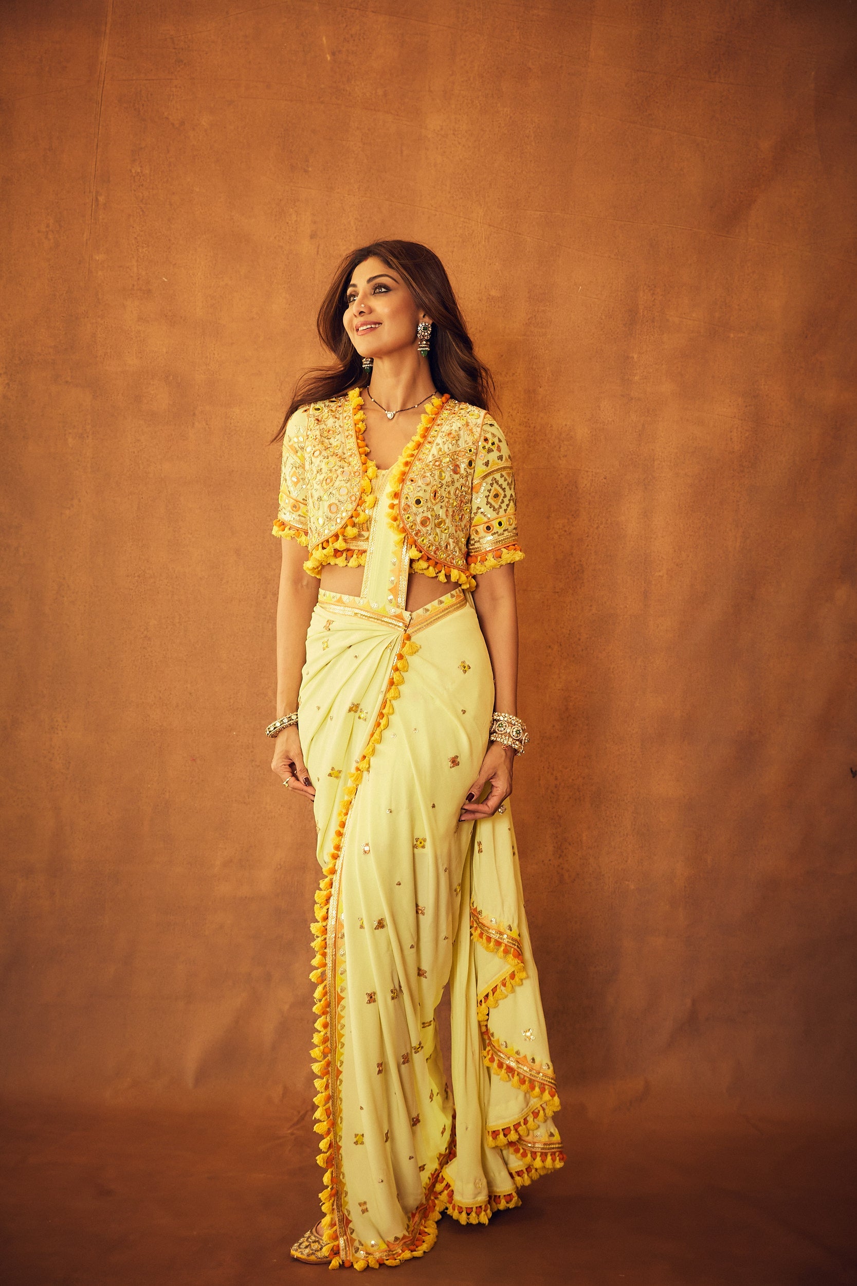 Shilpa Shetty Saree With Bandi