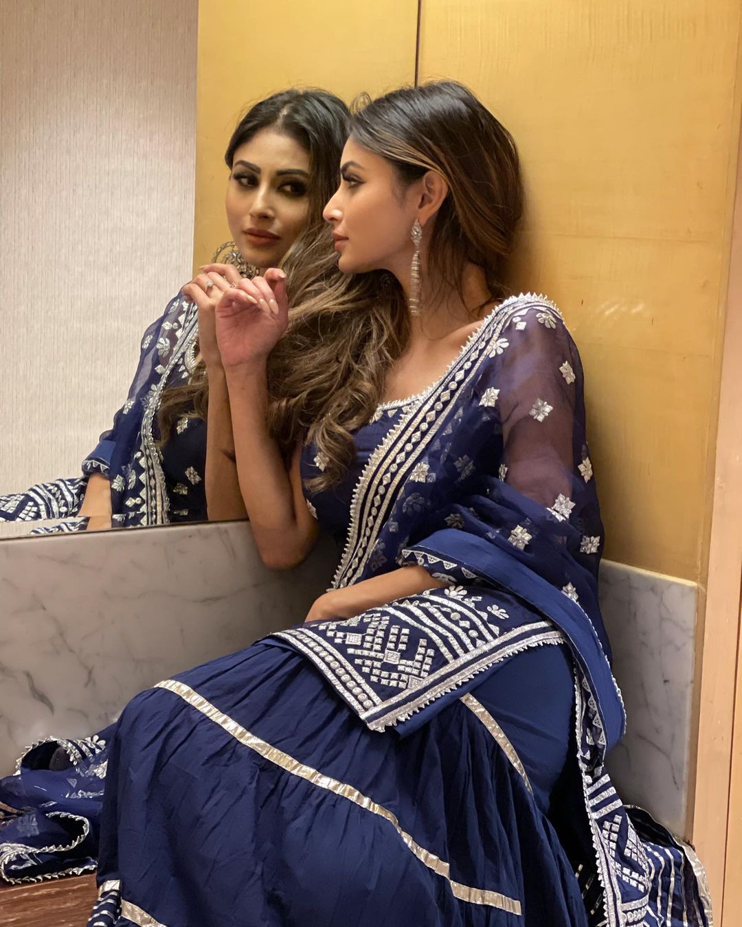 Mouni Roy In Chand Strappy Sharara Set