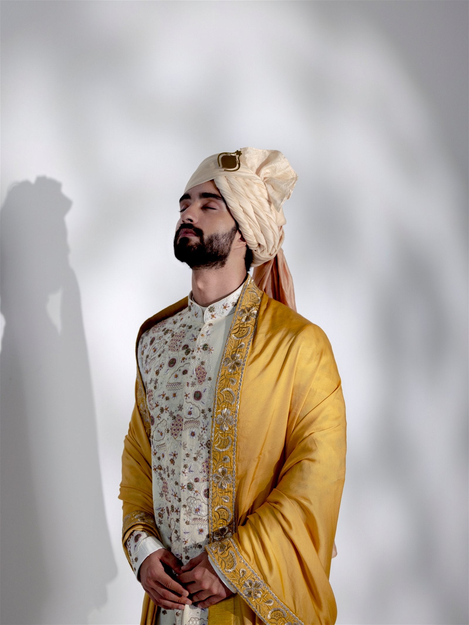 Ivory Ochre Sherwani Set