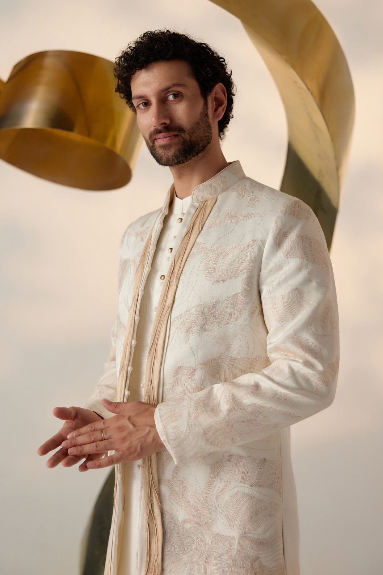 Dreamy Ivory Bandhgala Set