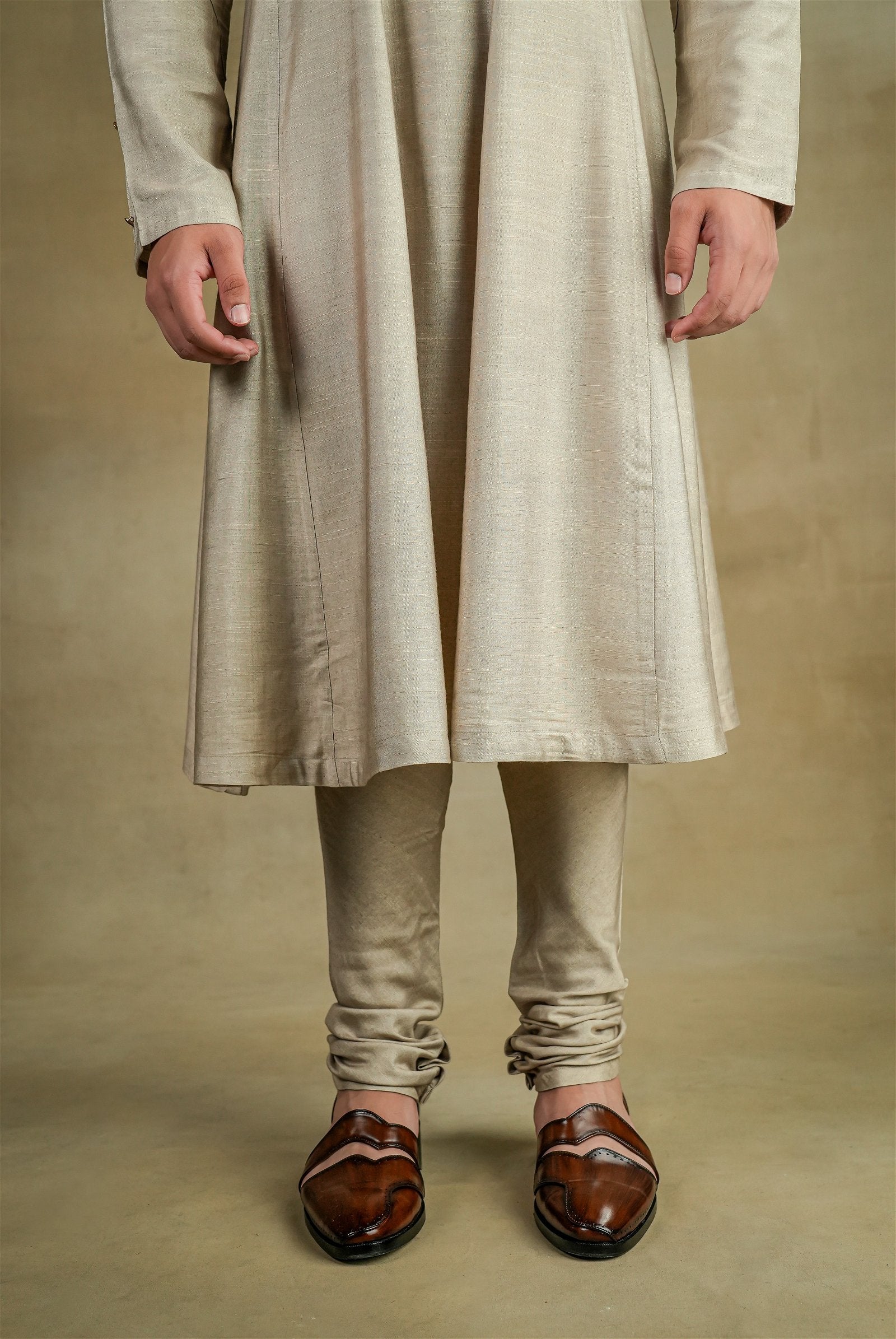 Sand Grey Anarkali Kurta Set