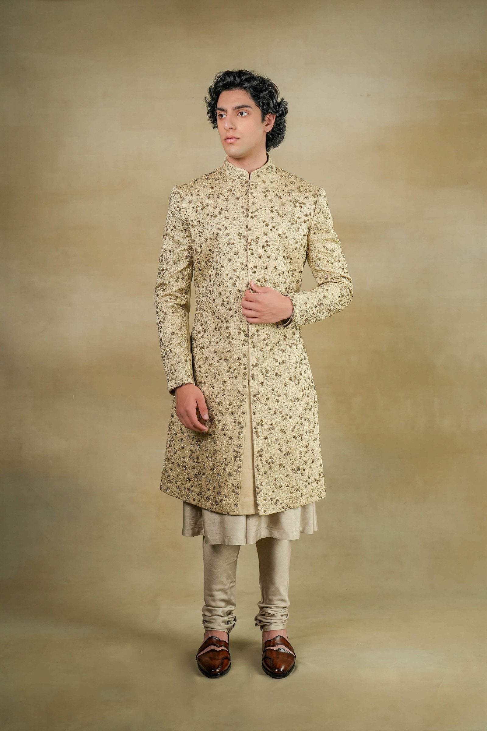 Sand Grey Anarkali Kurta Set