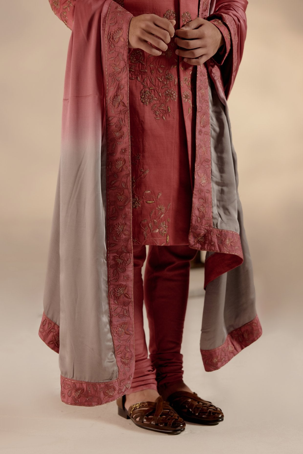 Red Ochre Sherwani Set