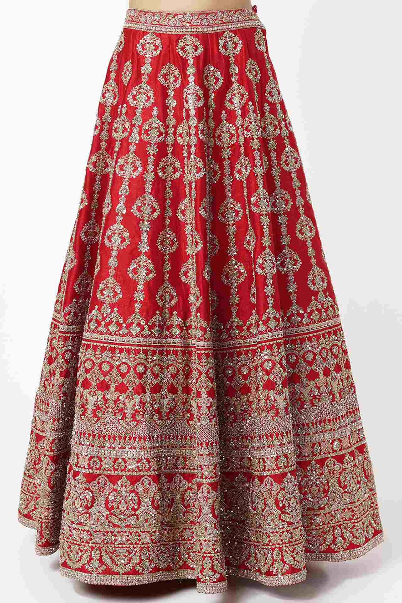 Red Embellished Lehenga Set