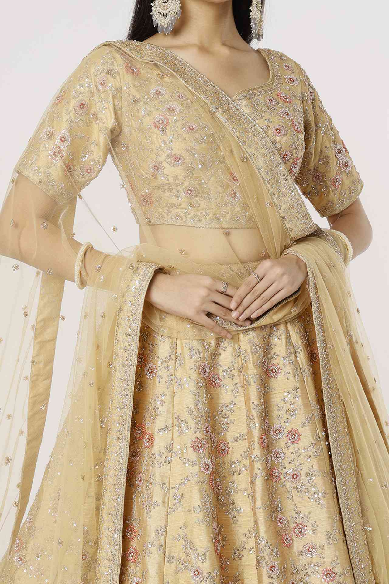 Gold Embroidered Lehenga Set