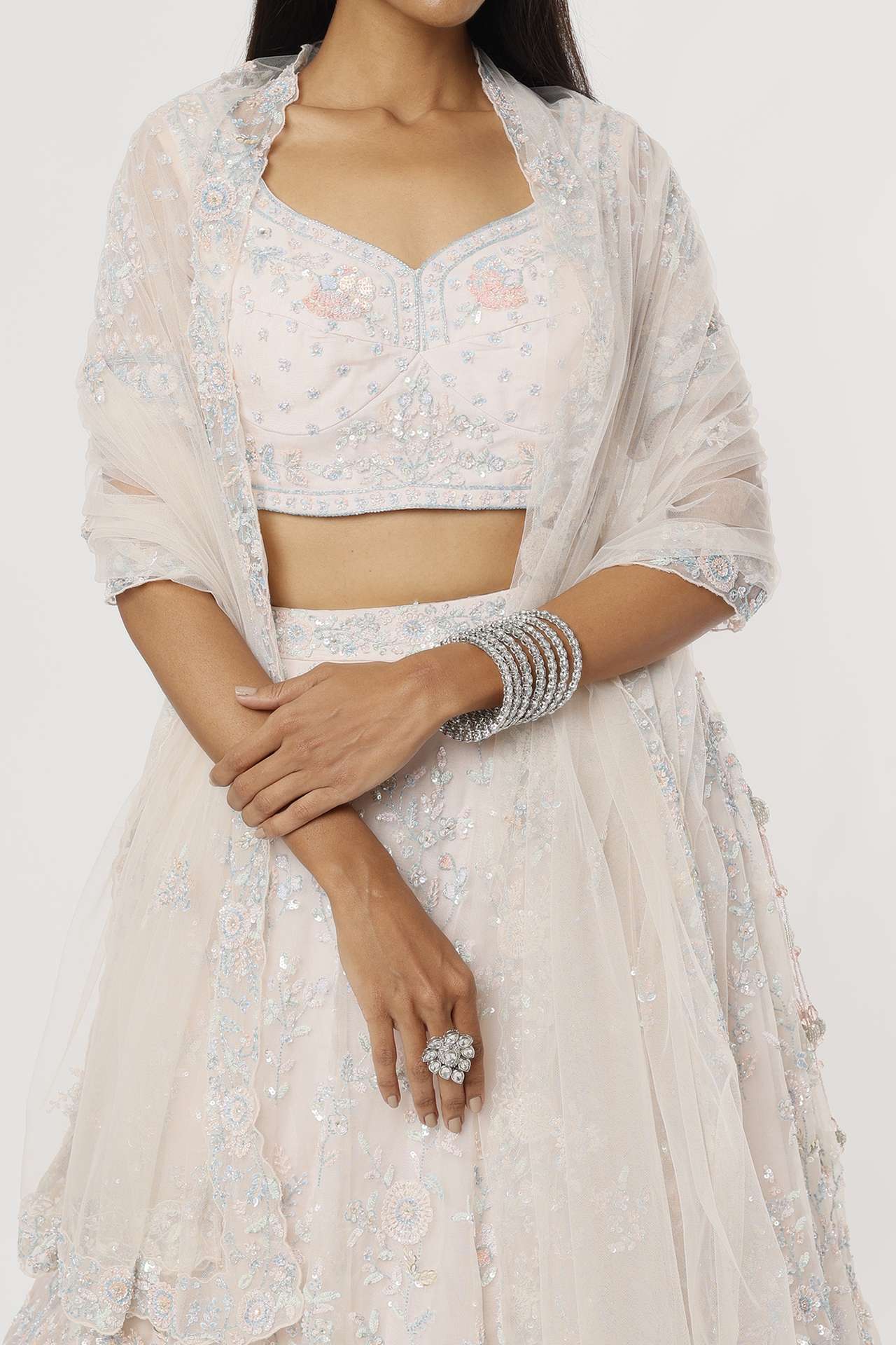 Blush Pink Embellished Lehenga Set