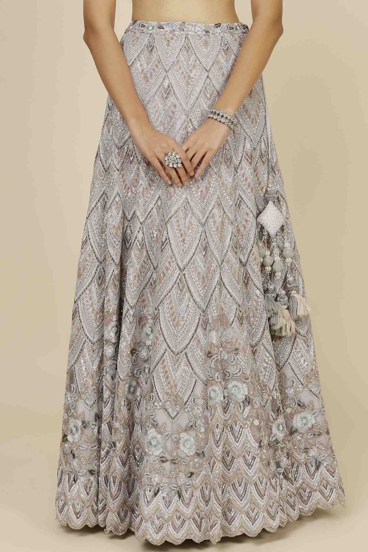 Mauve Embellished Lehenga Set