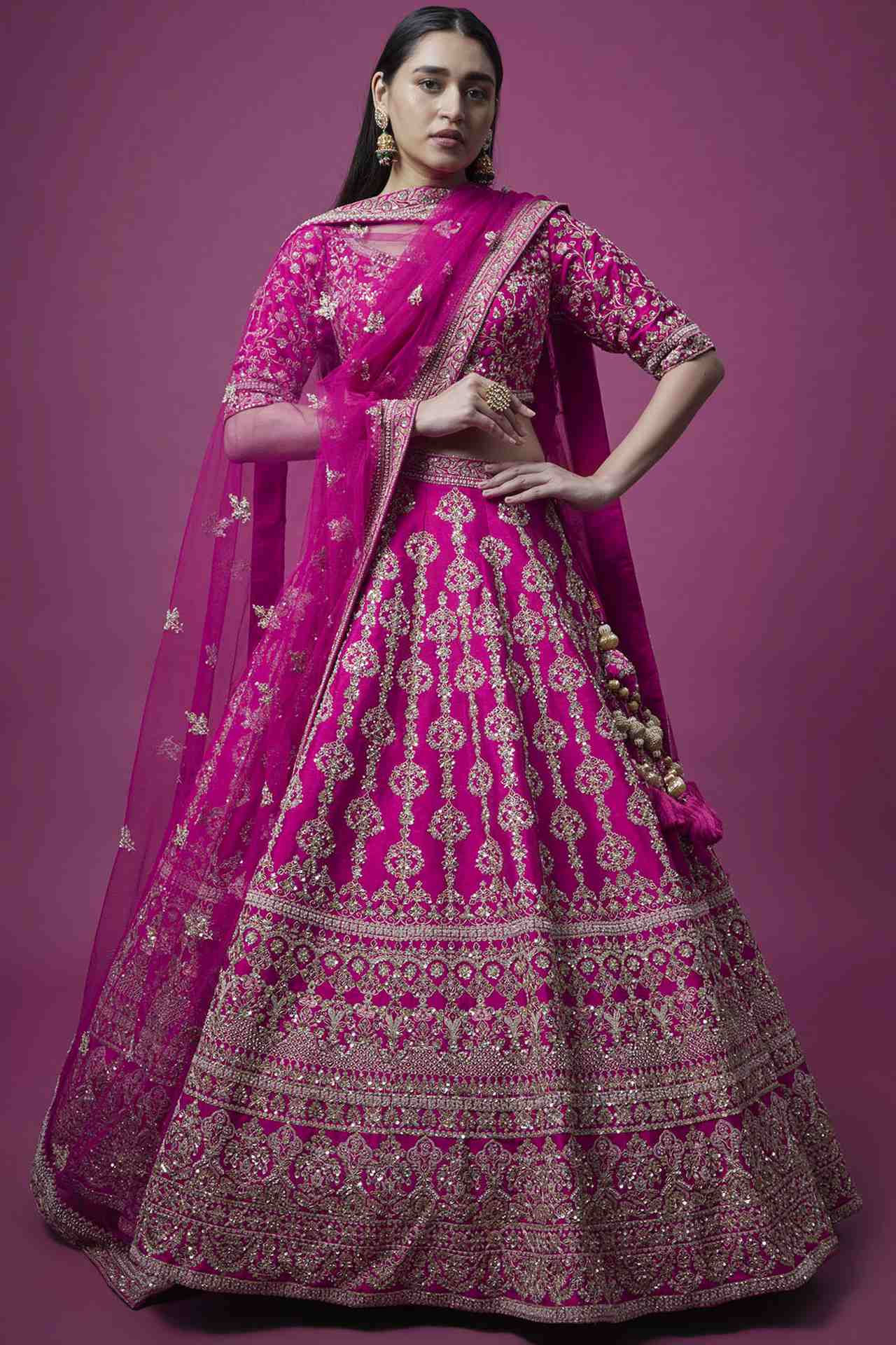 Rani Pink Embroidered Lehenga Set