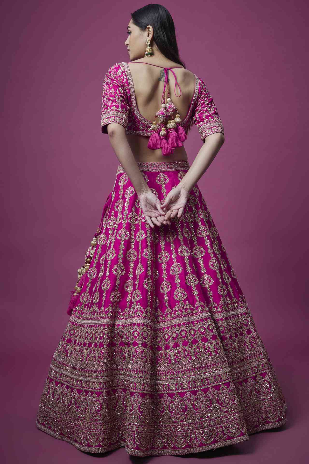 Rani Pink Embroidered Lehenga Set