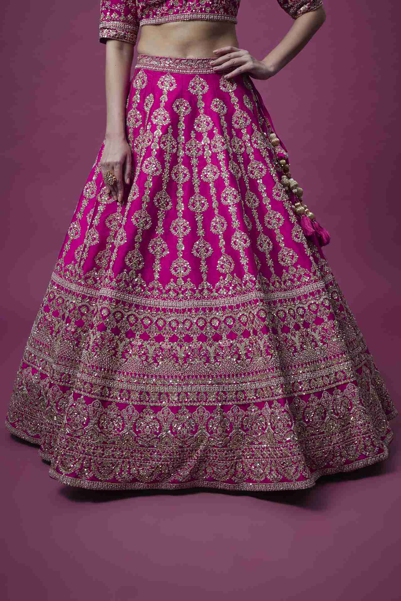 Rani Pink Embroidered Lehenga Set