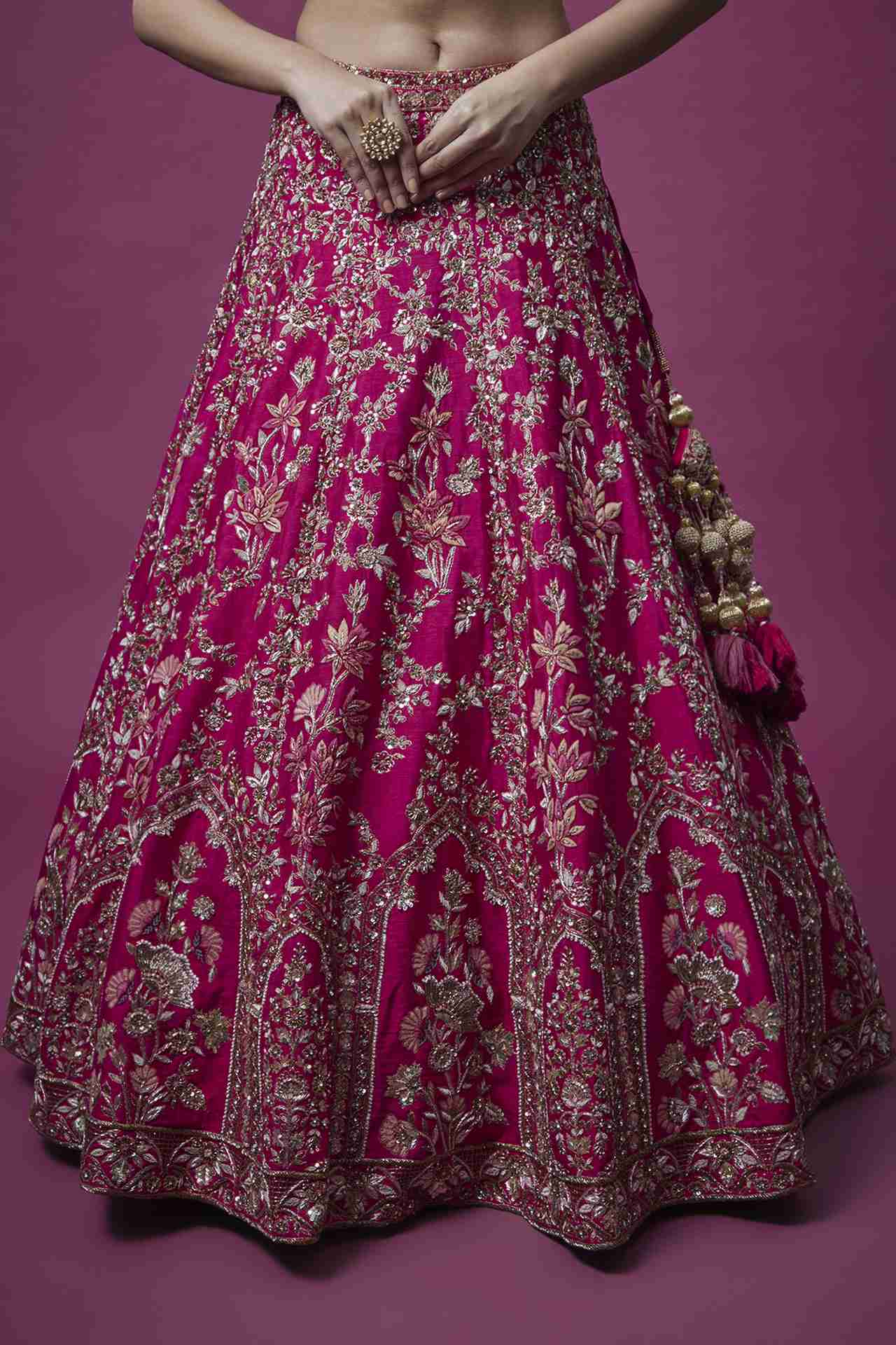 Pink Embroidered Lehenga Set