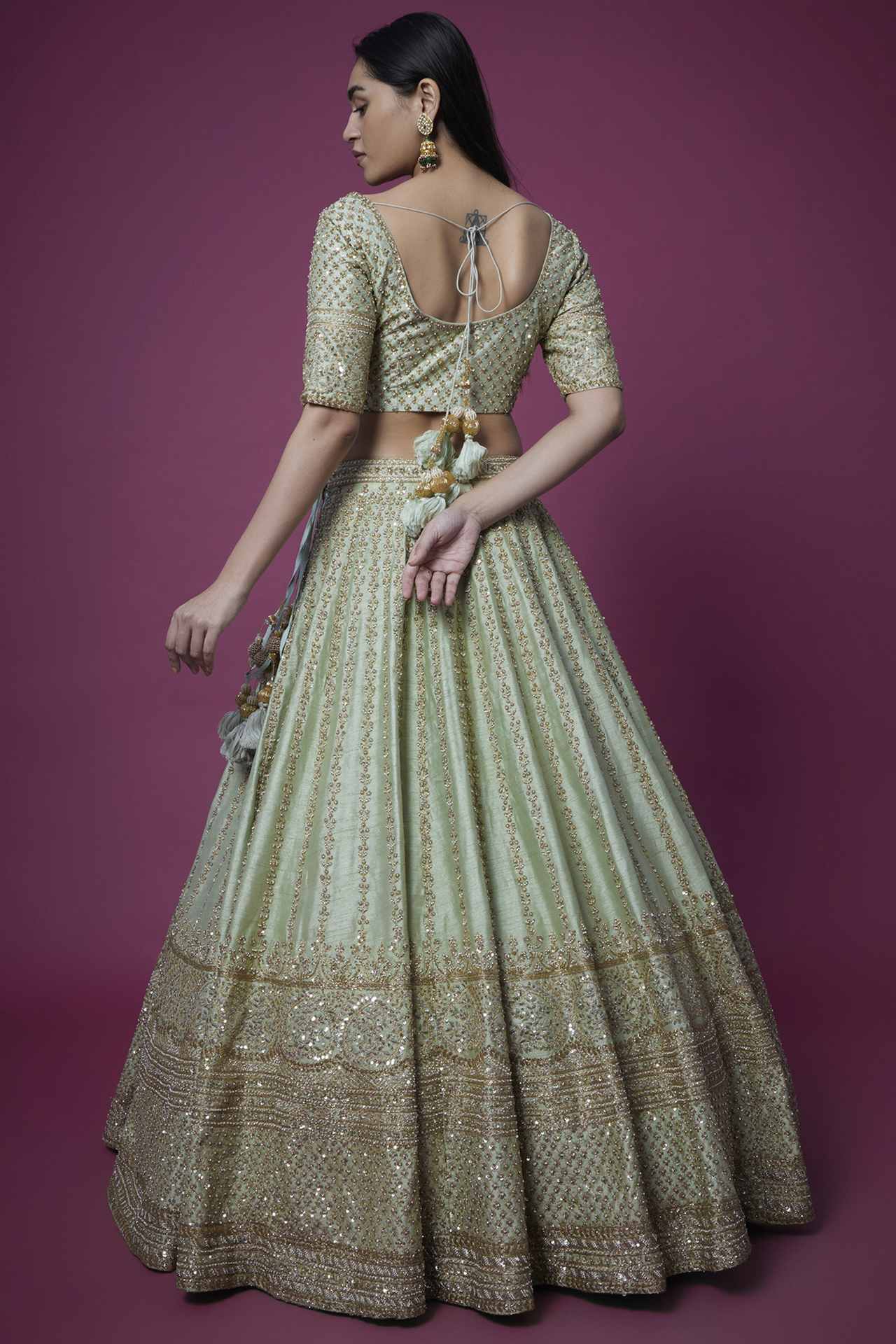 Grey Embroidered Lehenga Set