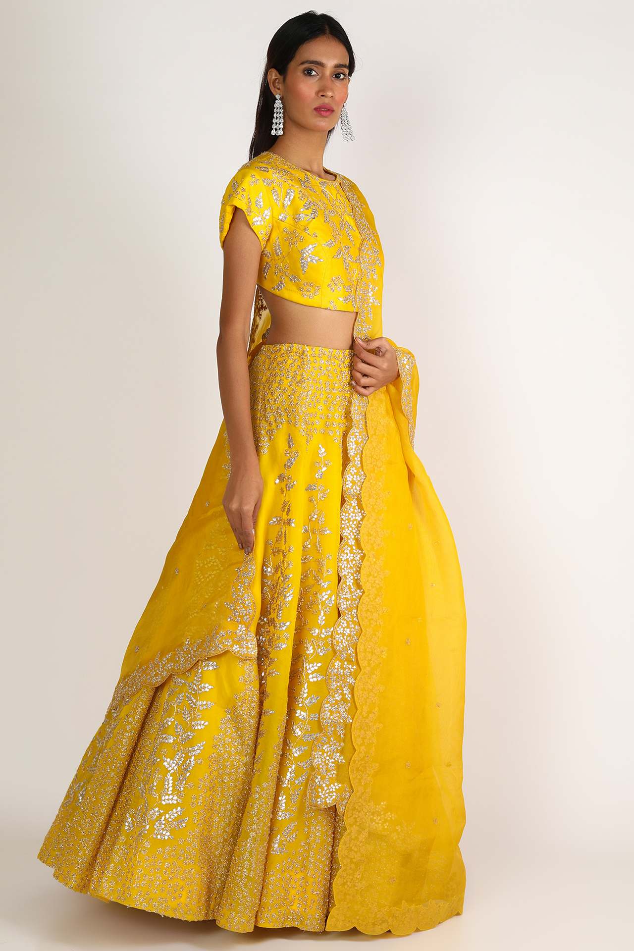 Yellow Gota Embroidered Lehenga Set