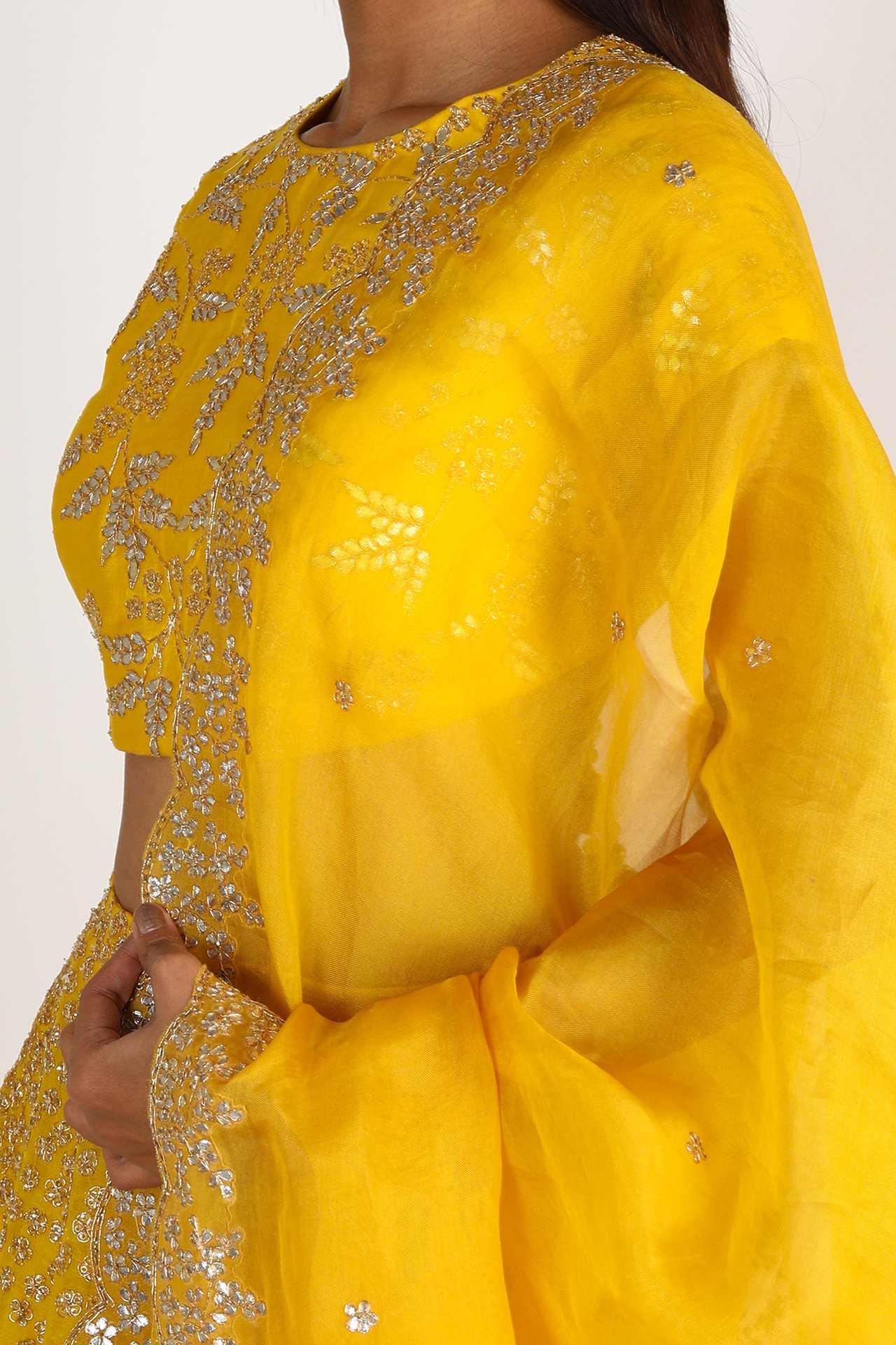 Yellow Gota Embroidered Lehenga Set