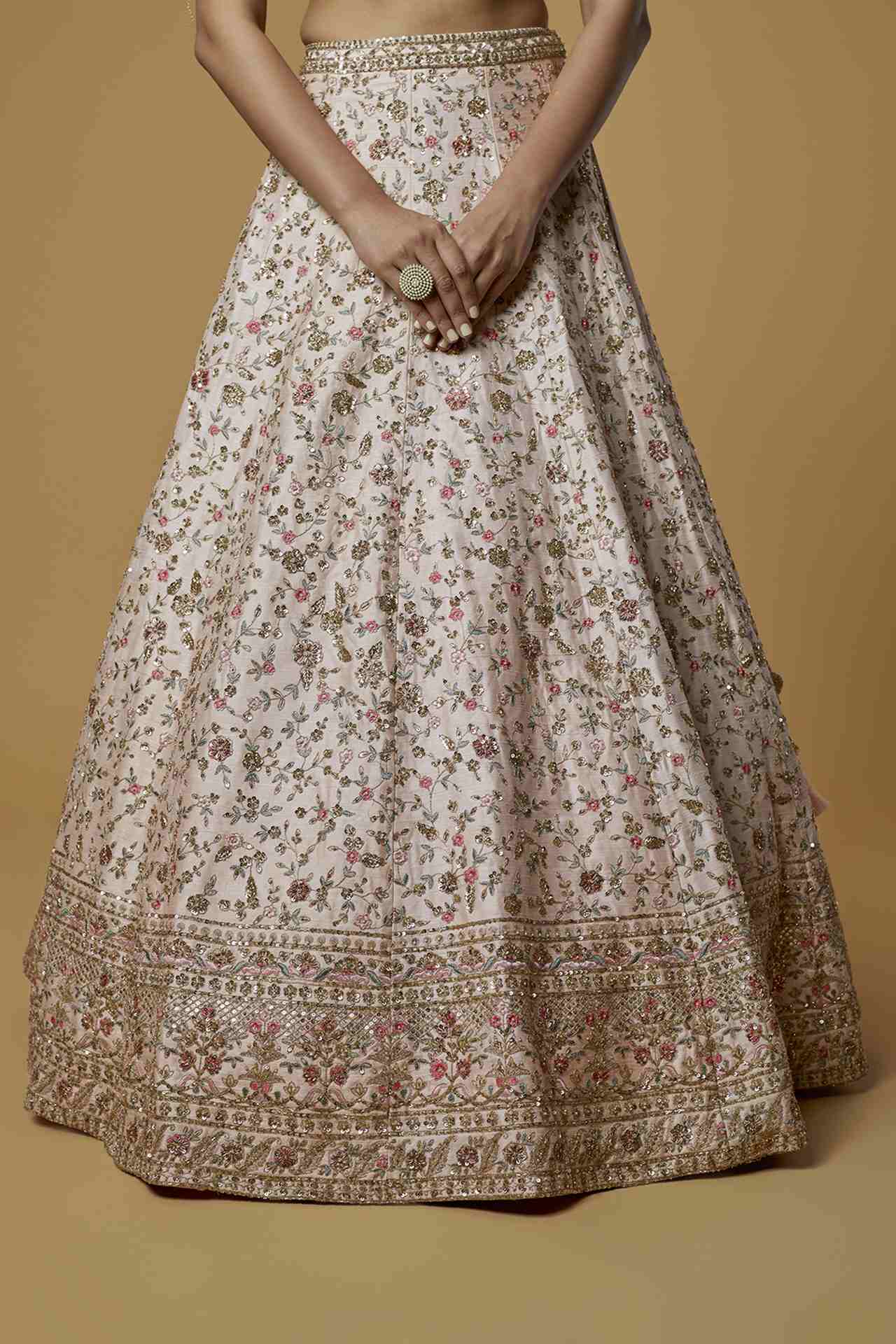 Ivory Embroidered Lehenga Set