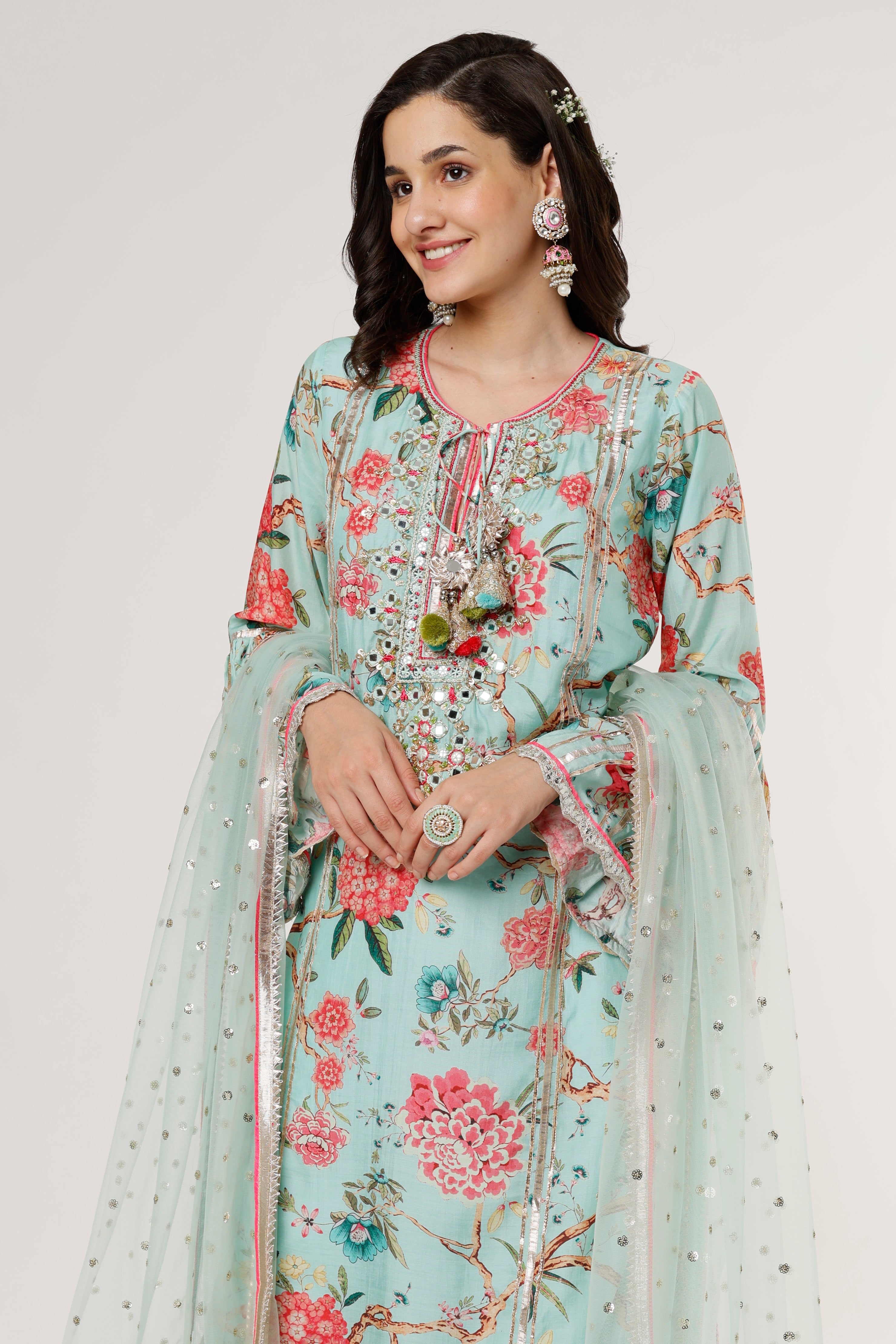 Sanah Long Kurta Sharara Set