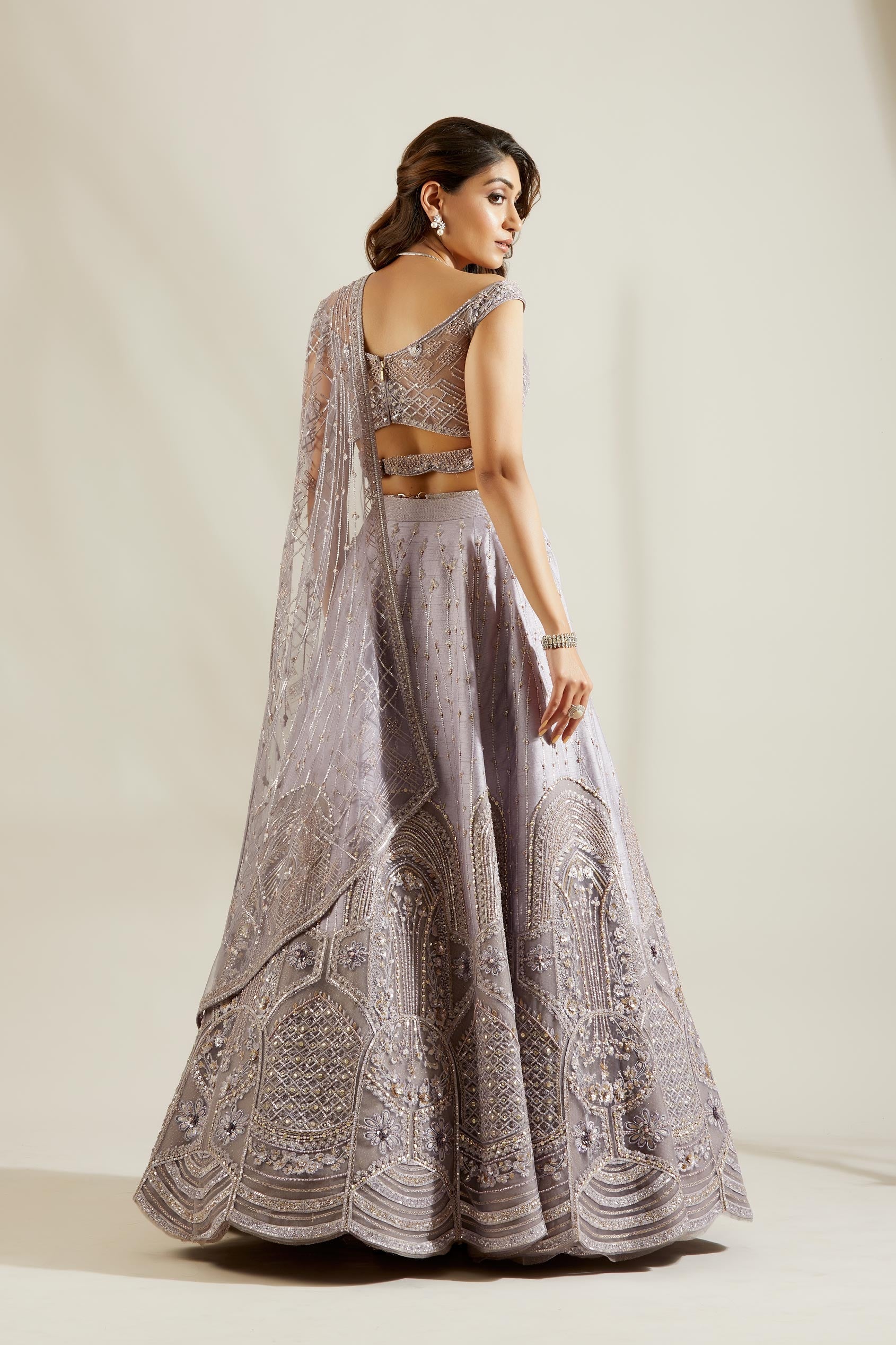 Charlotte Blue Jali Embellished Lehenga