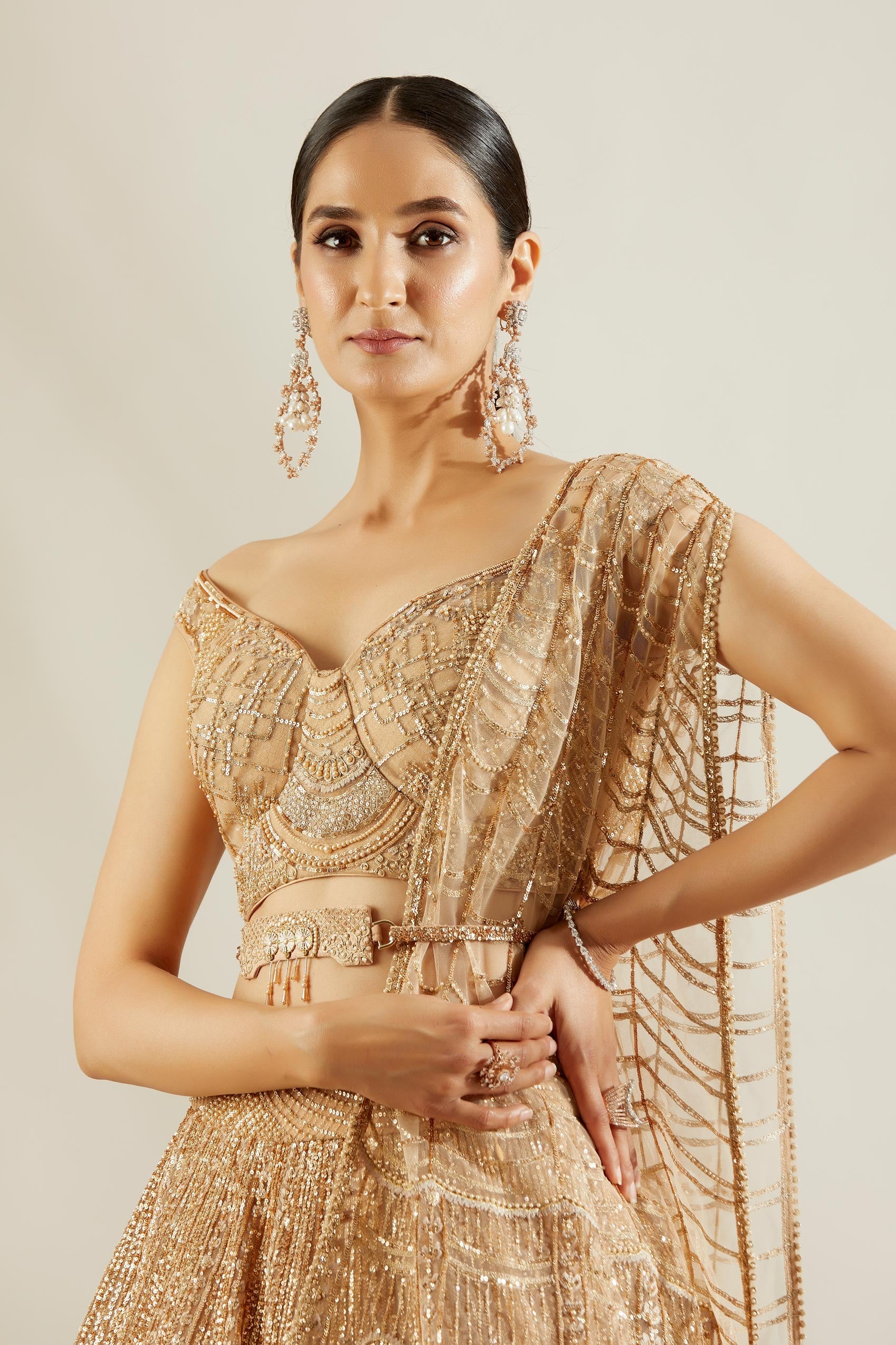 Tuscany gold mandala lehenga