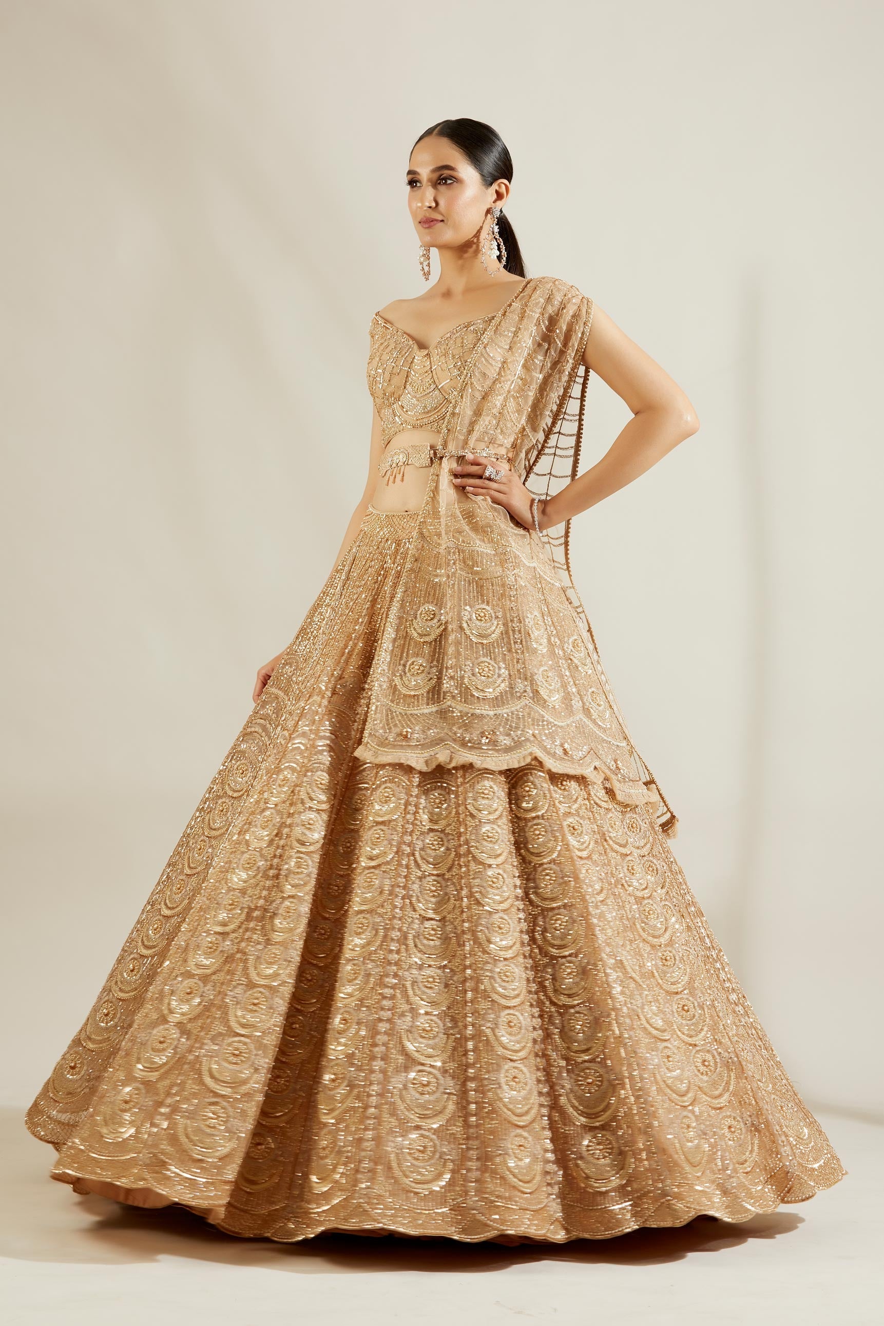 Tuscany gold mandala lehenga